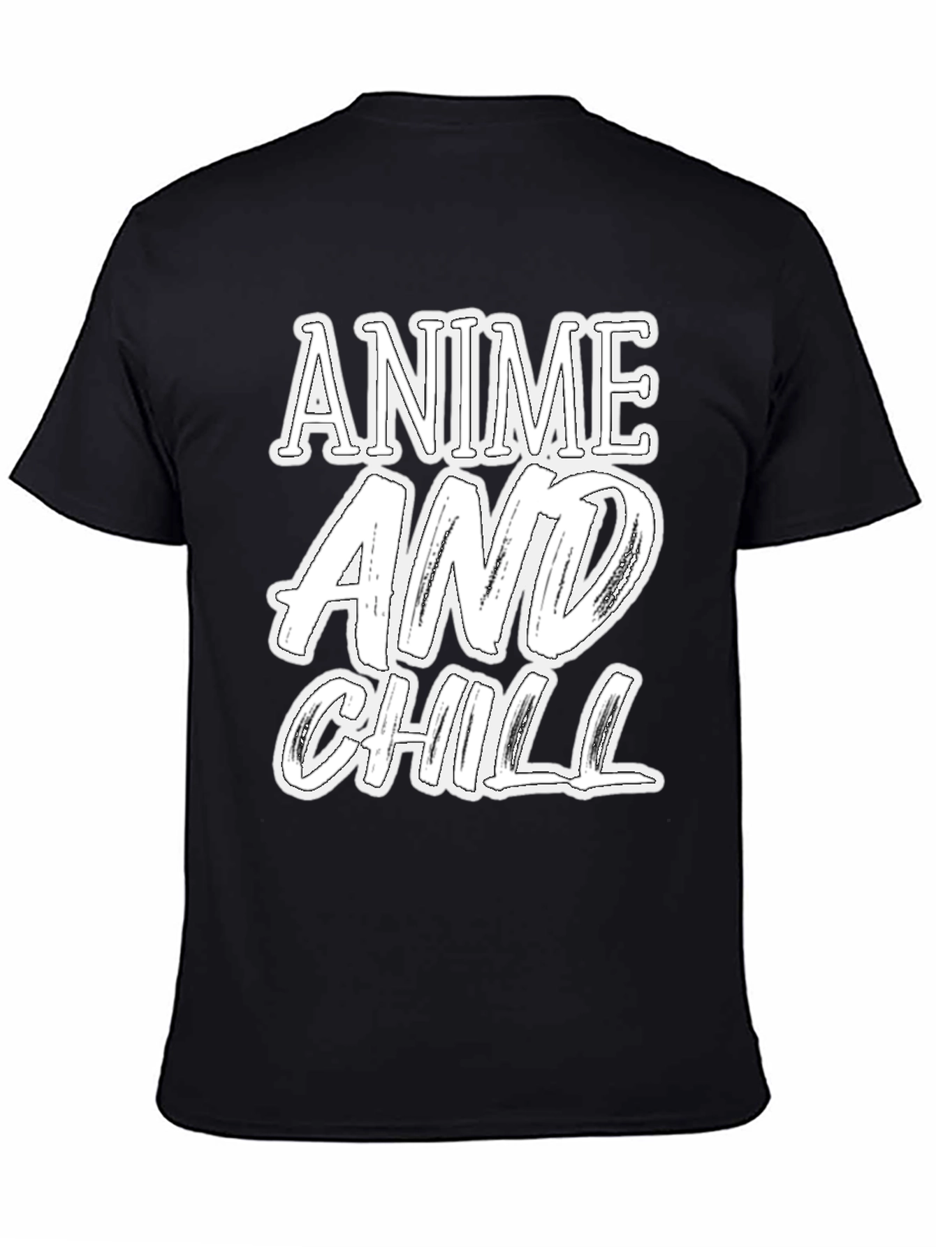 Black Anime and Chill Graphic T-Shirt view 4