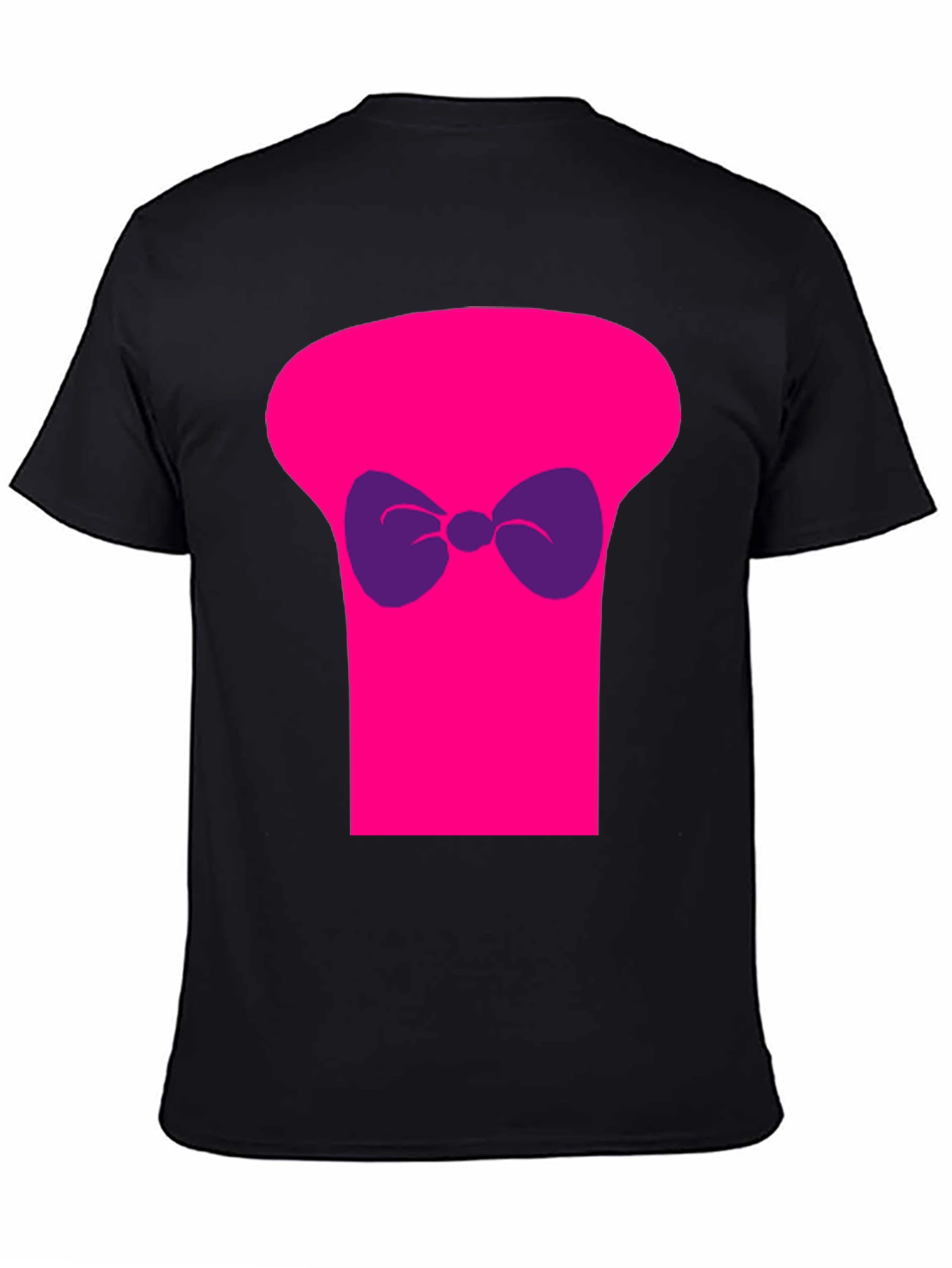 Black Funny Pink Top Hat Bow Tie Graphic T-Shirt view 4