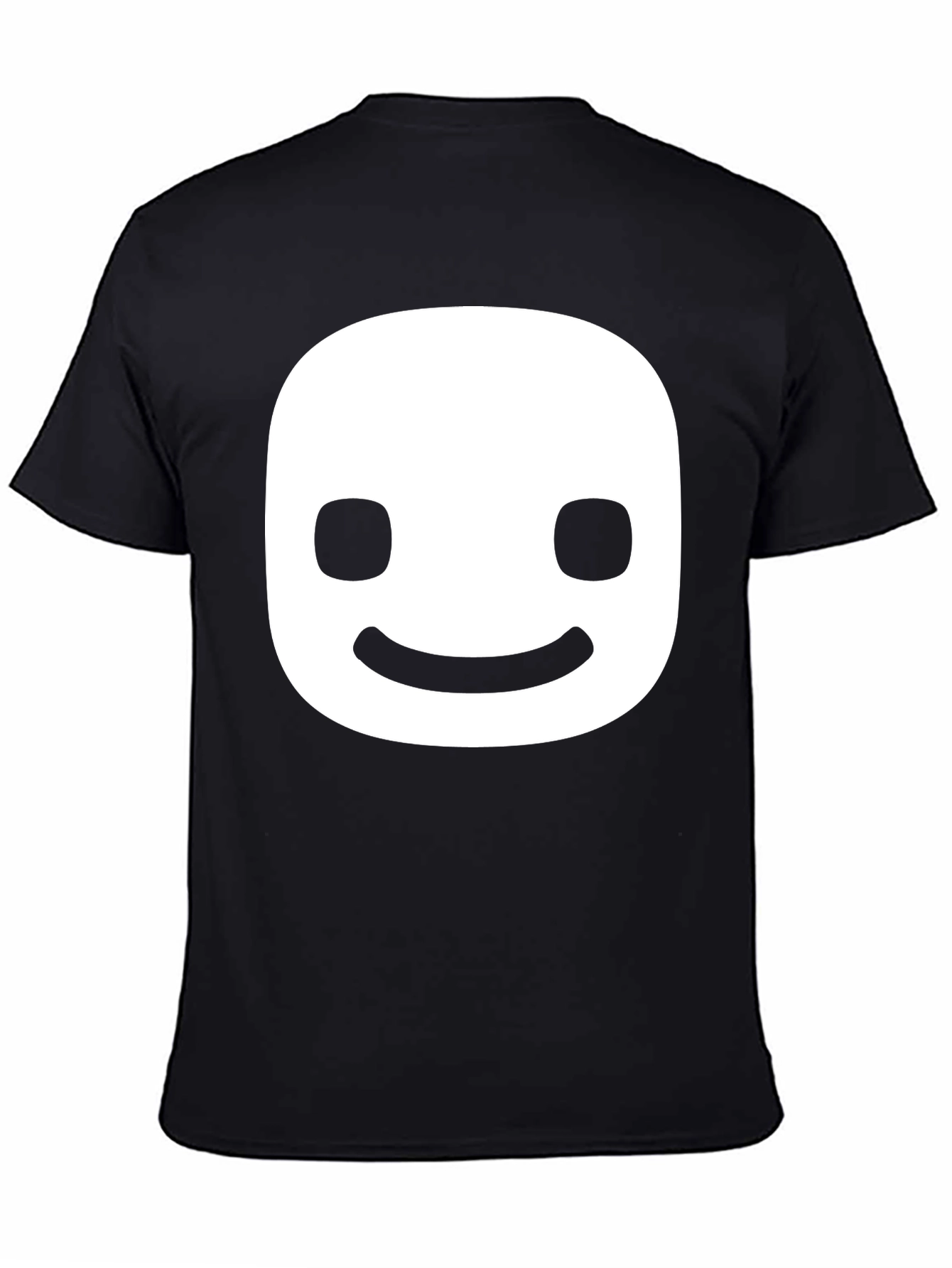 Black Smiling Face Graphic Tee - Black Cotton Blend view 4