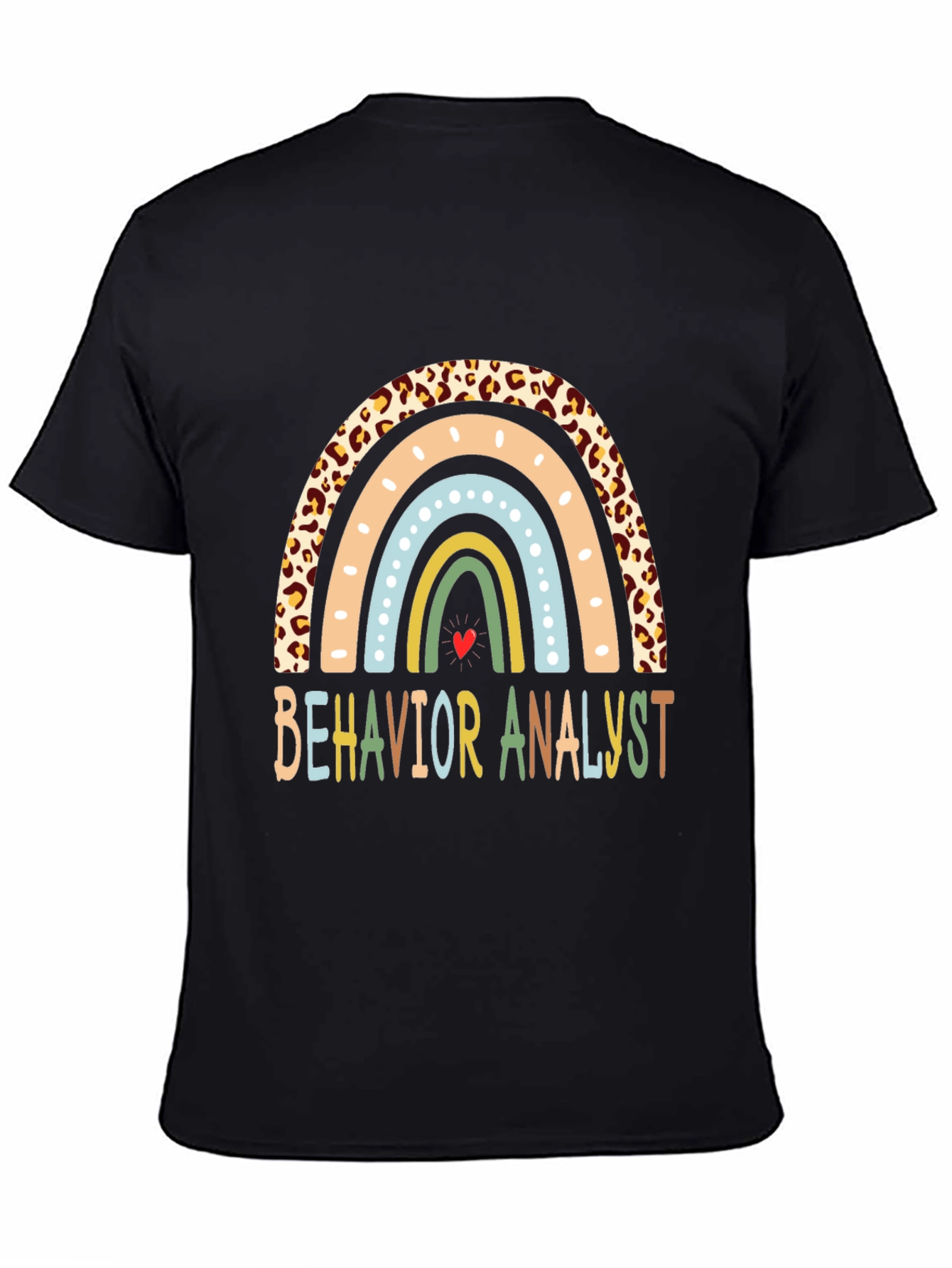 Black Behavior Analyst Rainbow Graphic Tee view 4