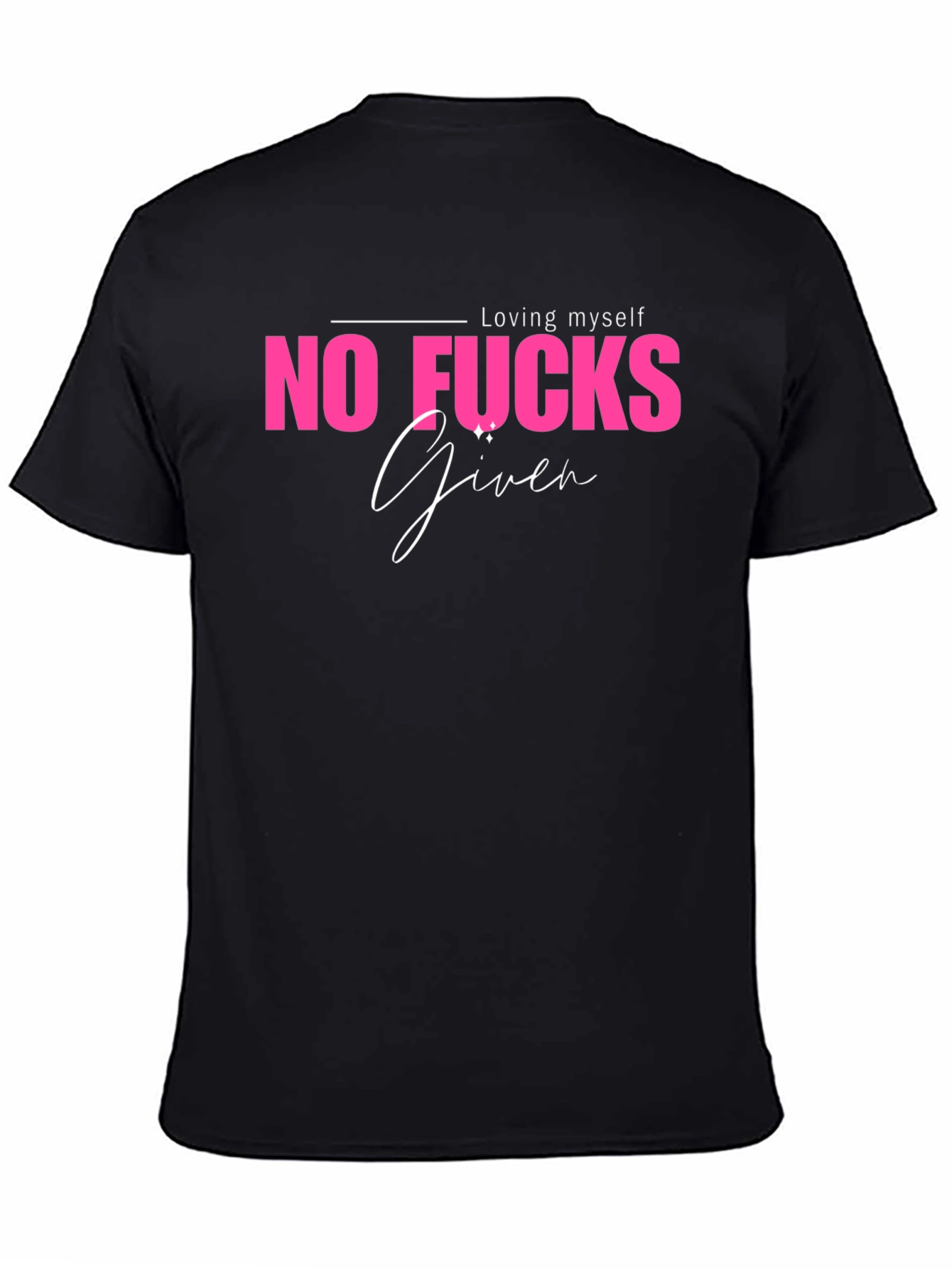 Black No Fucks Given Graphic Tee - Black Casual T-Shirt view 4
