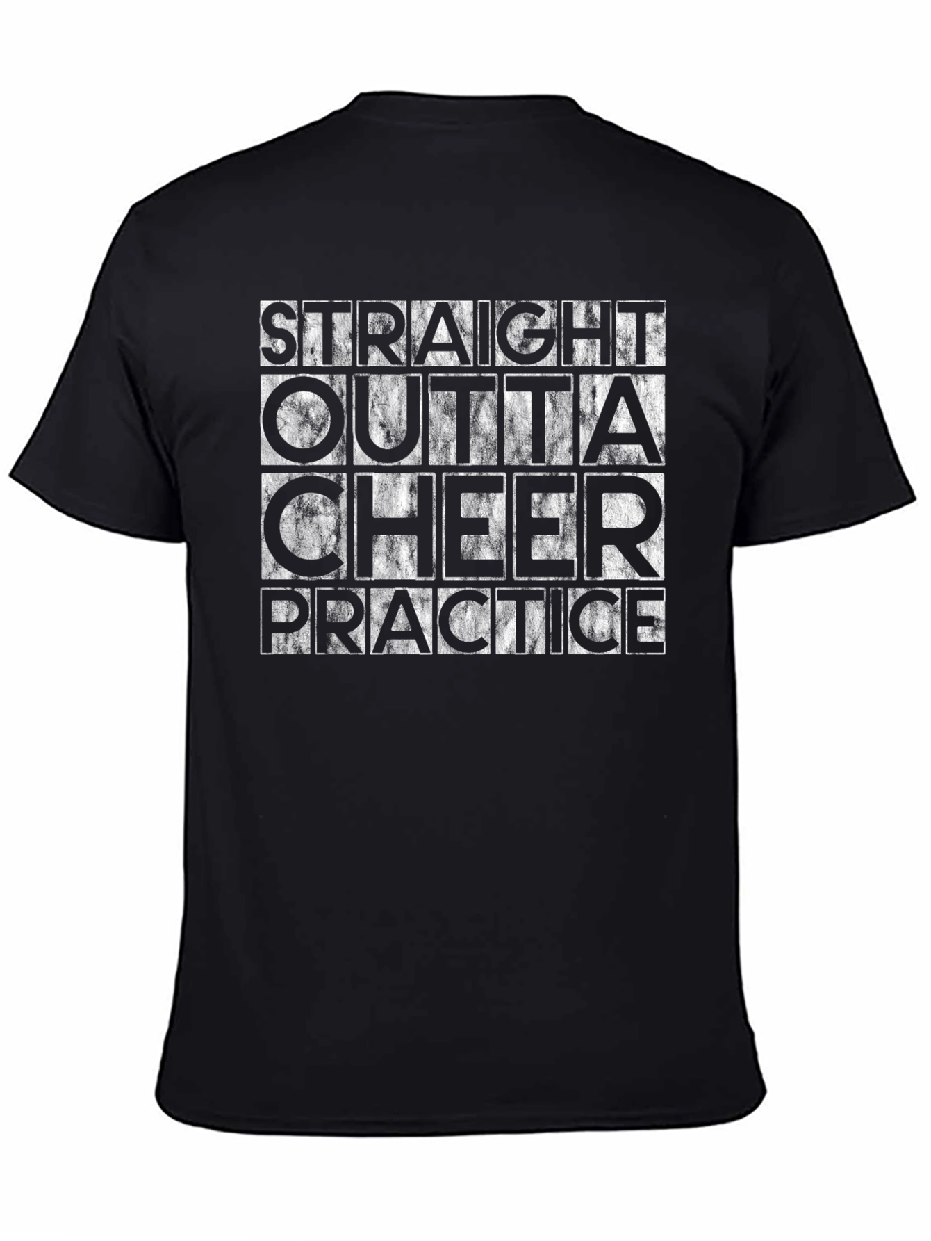 Black Straight Outta Cheer Practice T-Shirt view 4