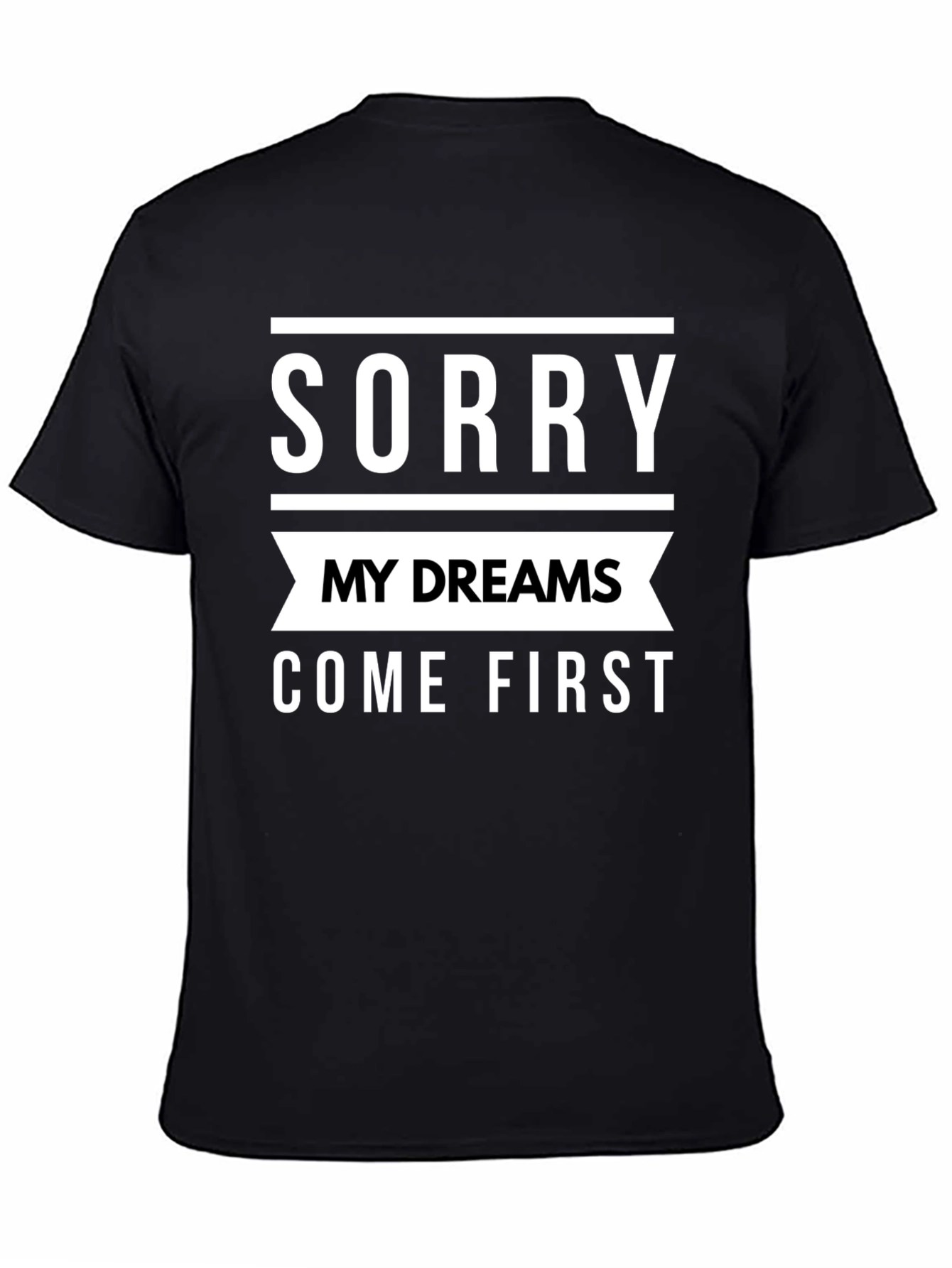 Black Sorry My Dreams Come First Graphic Tee view 4