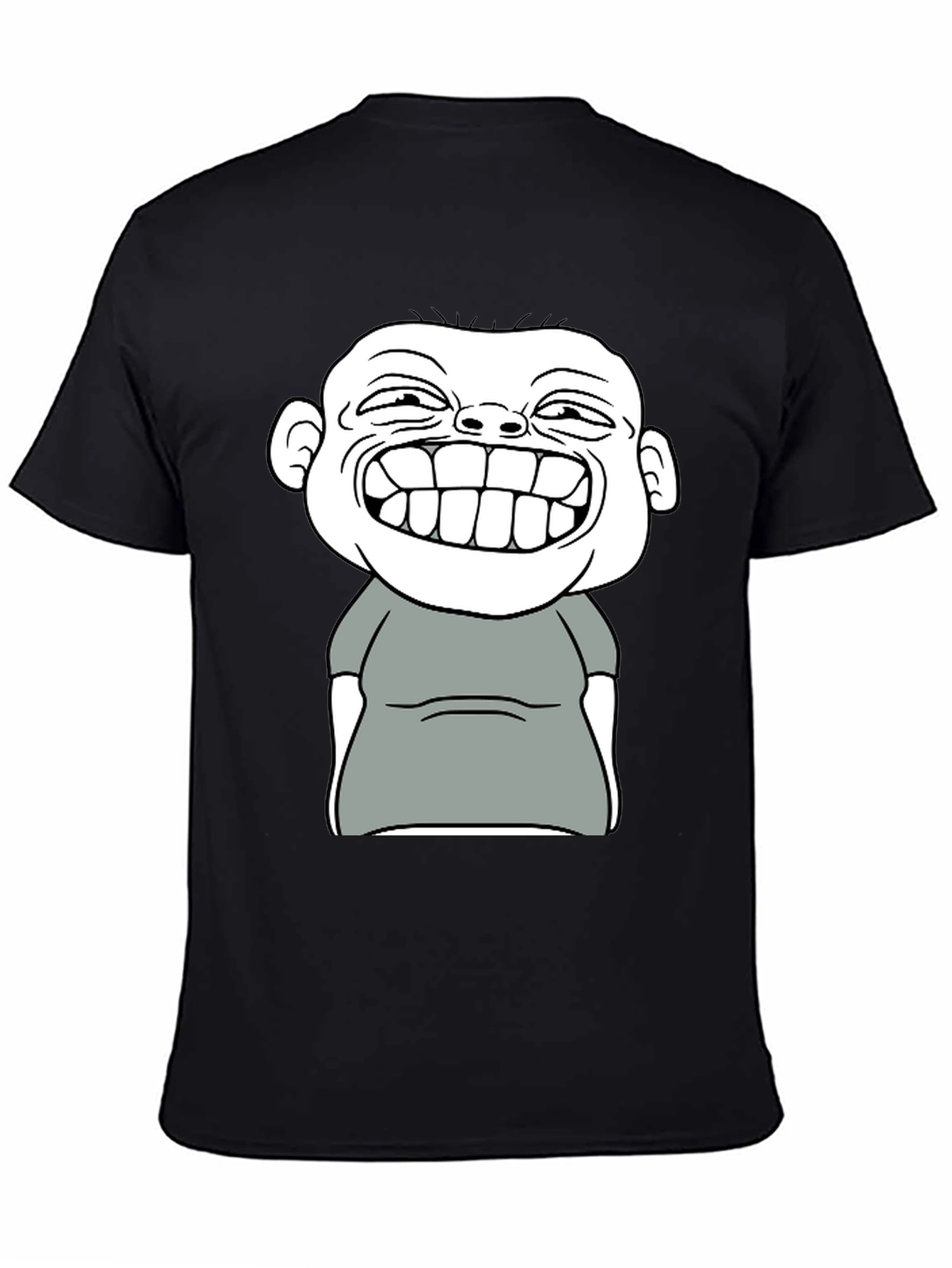 Black Funny Cartoon Graphic T-Shirt - Black Cotton Tee view 4