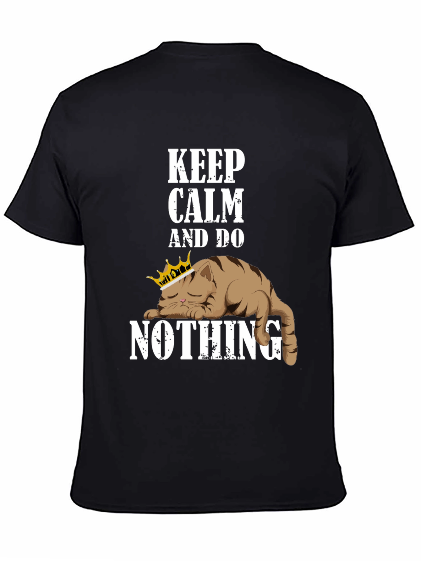Black Keep Calm Cat T-Shirt view 4