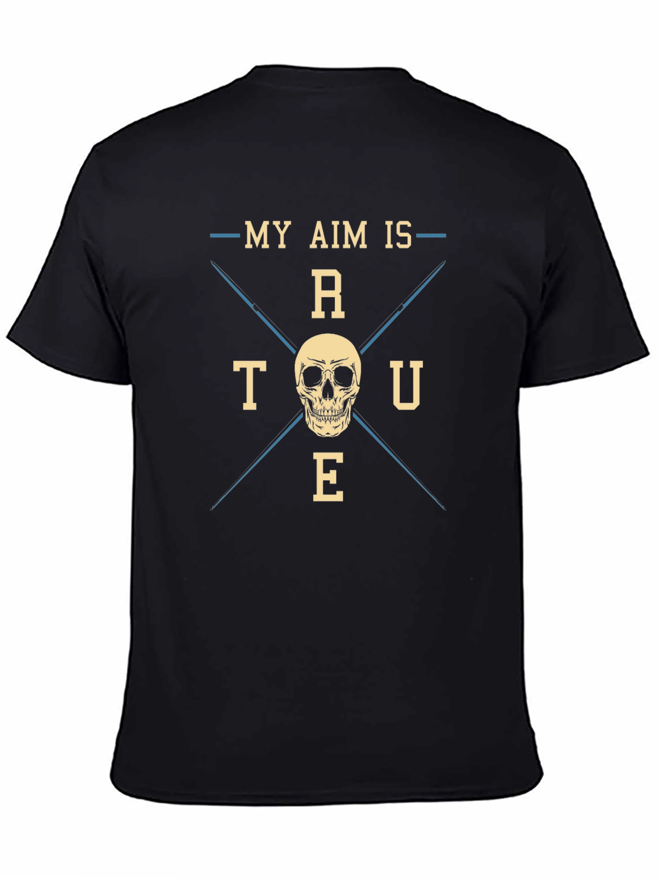 Black My Aim is True Skull Graphic Tee - Black view 4