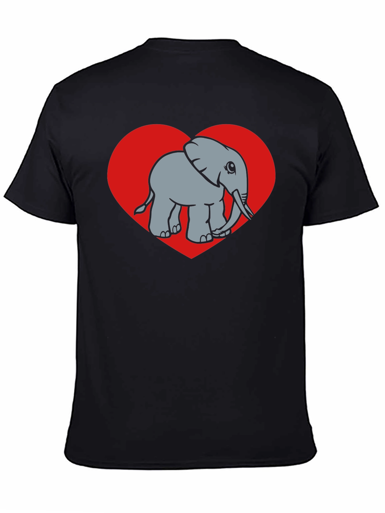 Black Elephant Heart Graphic Tee - Black view 4