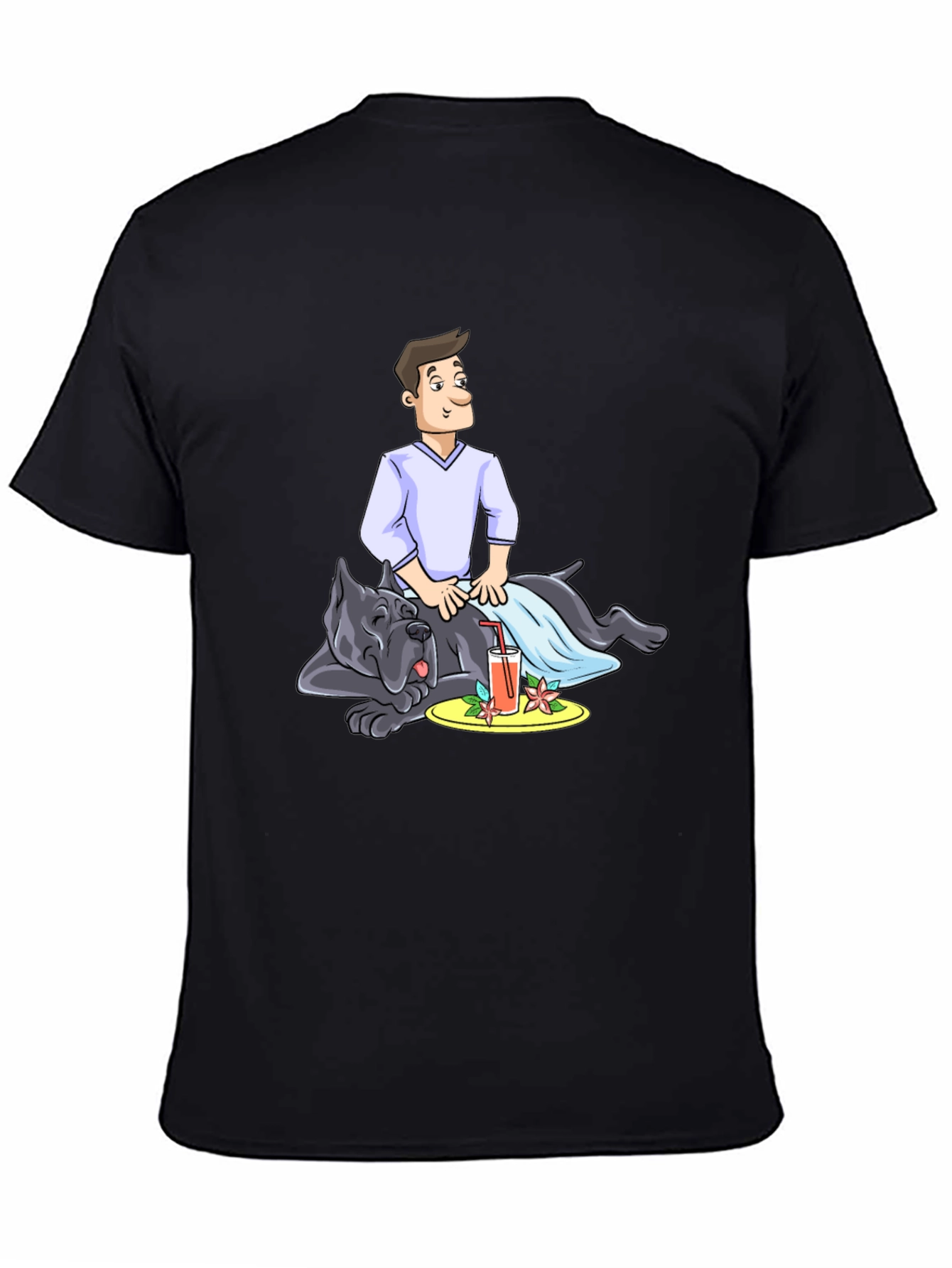 Black Relaxed Dog Massage T-Shirt view 4