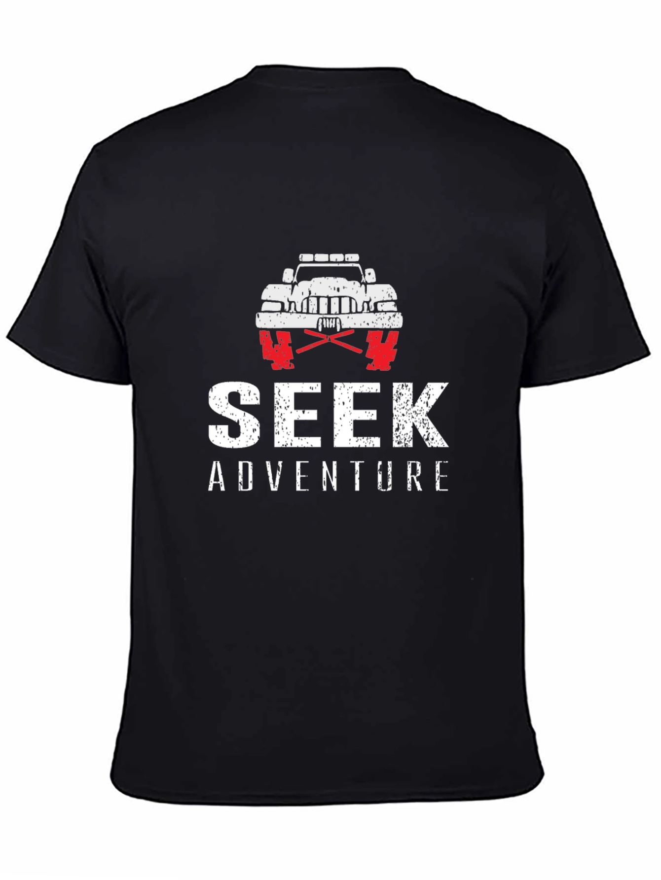 Black Seek Adventure Black Graphic T-Shirt view 4