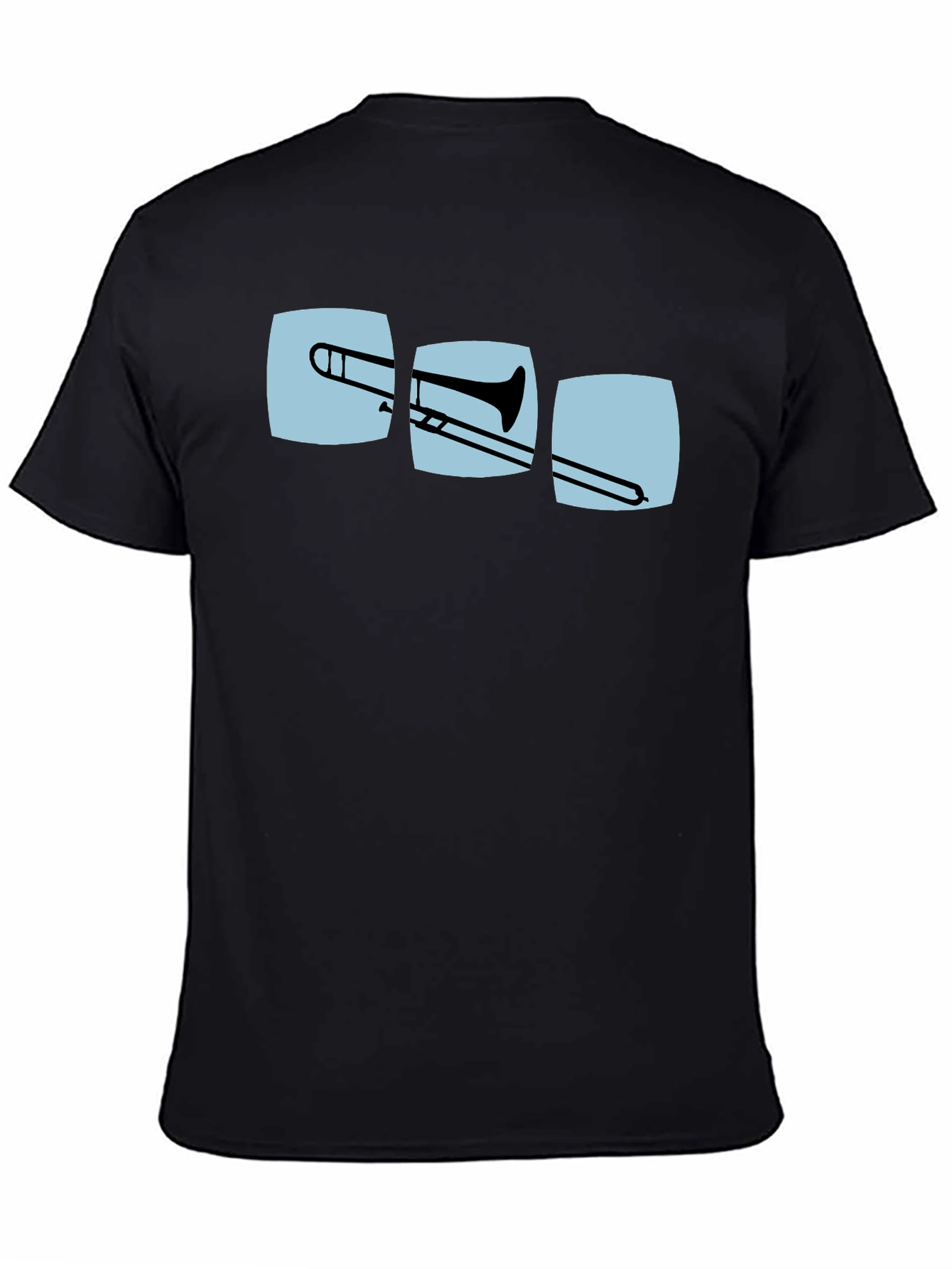 Black Trombone Graphic Print Black T-Shirt view 4