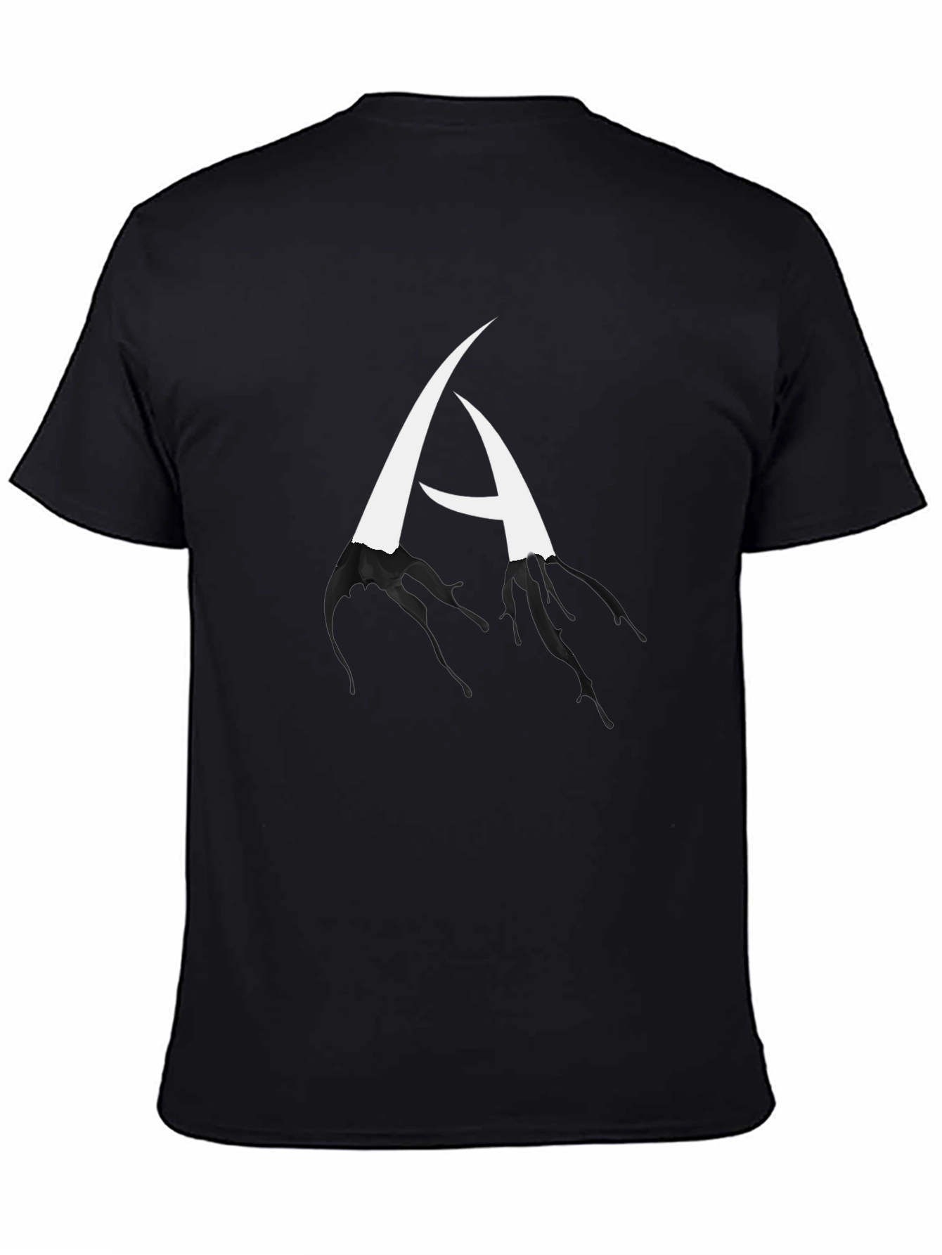 Black Abstract Letter A Black T-Shirt view 4