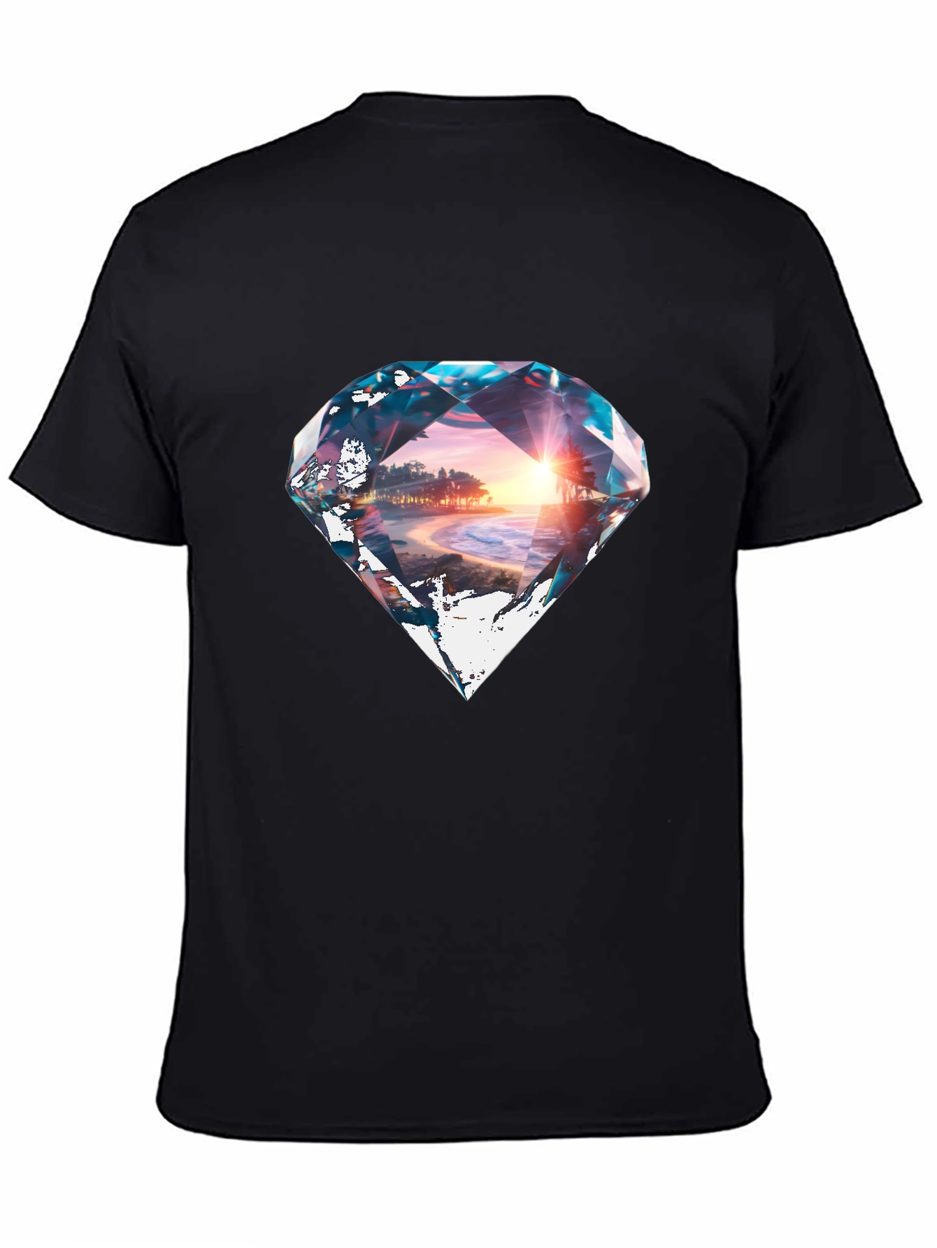 Black Diamond Beach Graphic Black T-Shirt view 4