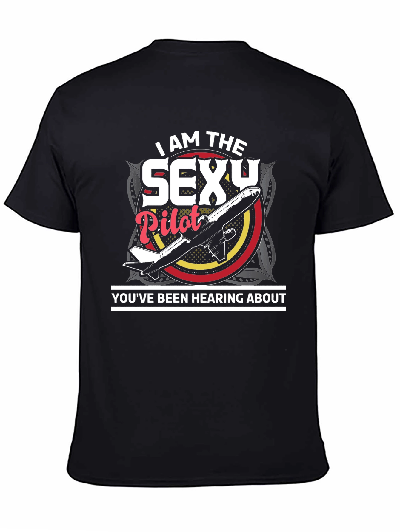Black Sexy Pilot Graphic T-Shirt - Aviation Humor Tee view 4