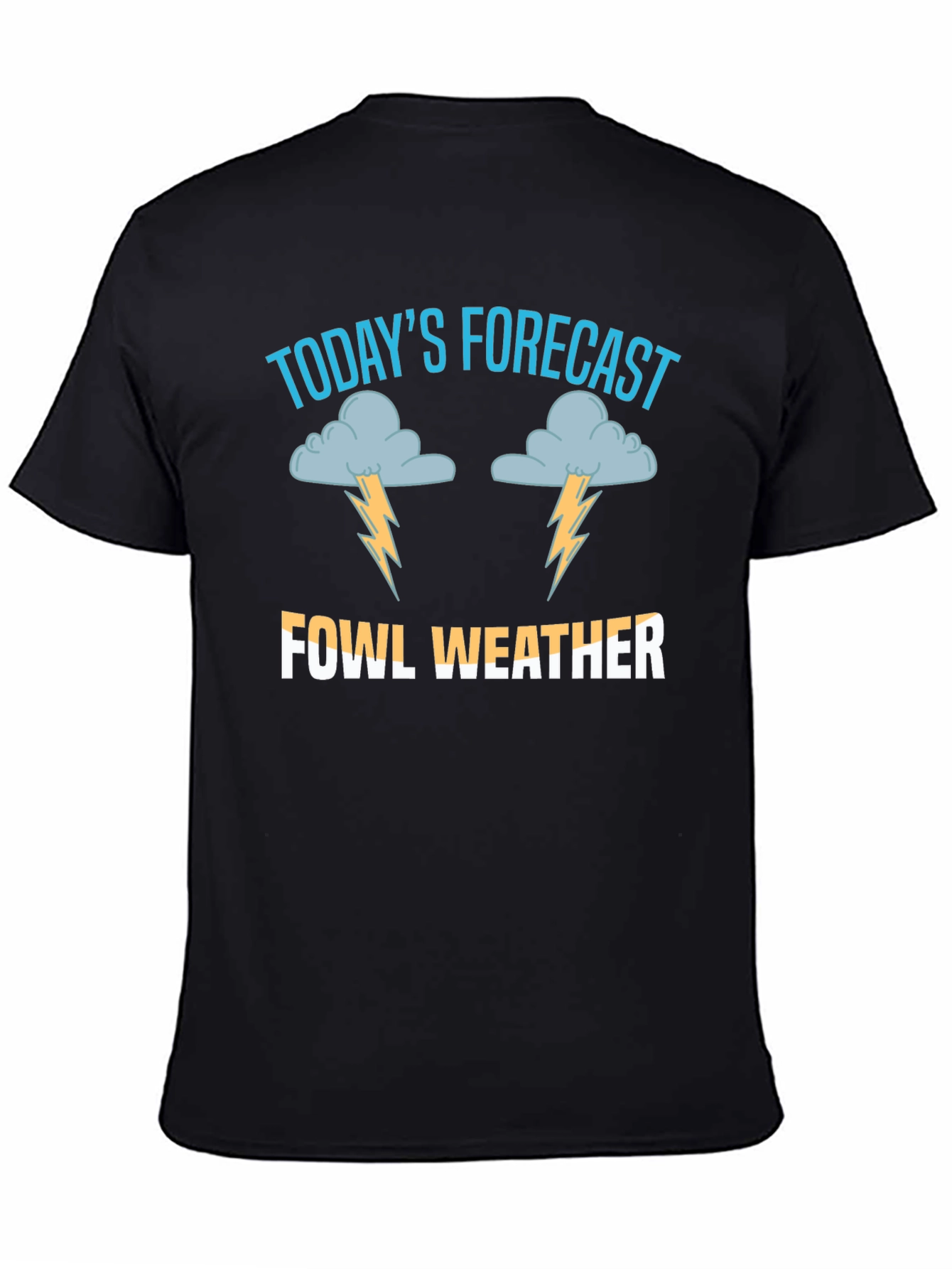 Black Fowl Weather T-Shirt - Funny Weather Forecast Tee view 4