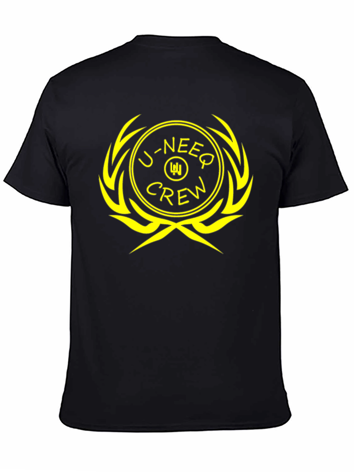 Black U-NEEQ Crew Black Graphic T-Shirt view 4