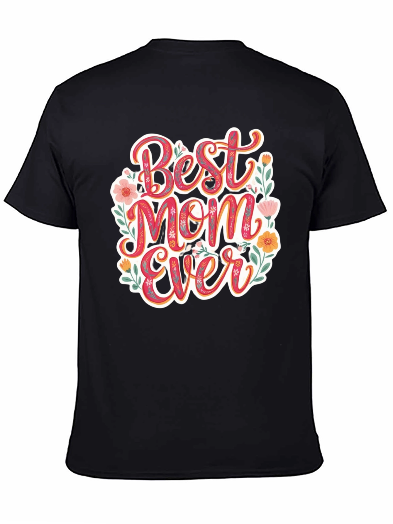 Black Best Mom Ever Floral T-Shirt view 4