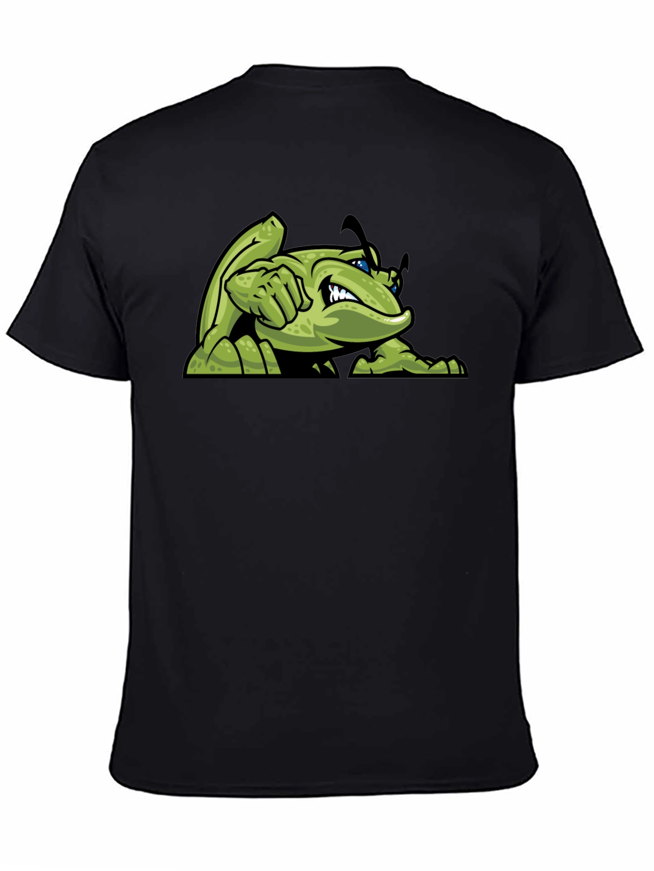 Black Green Angry Bug Graphic Tee - Men's Black T-Shirt view 4