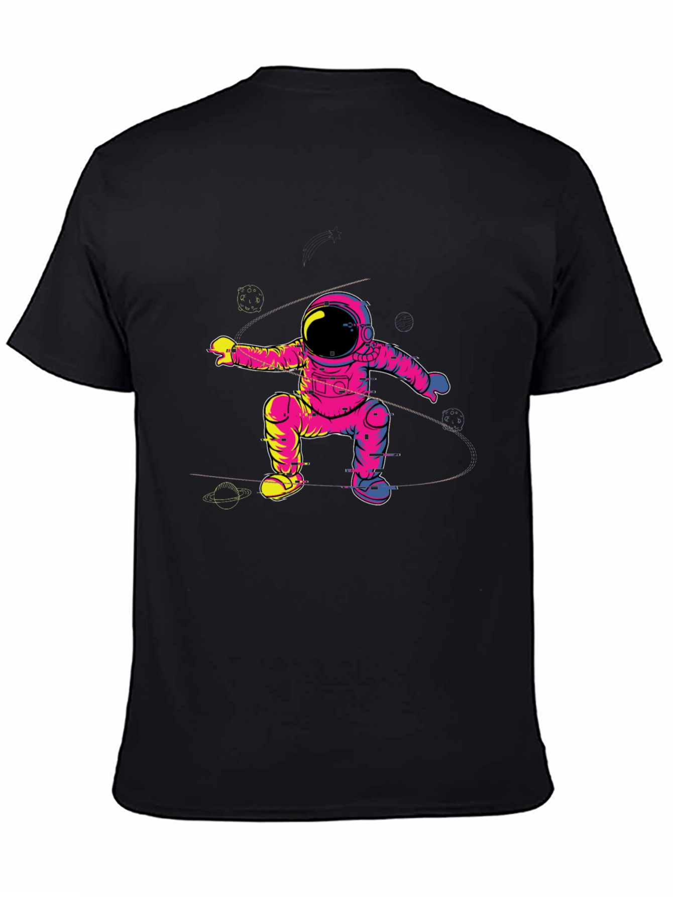 Black Astronaut Graphic Tee - Galaxy Explorer T-Shirt view 4