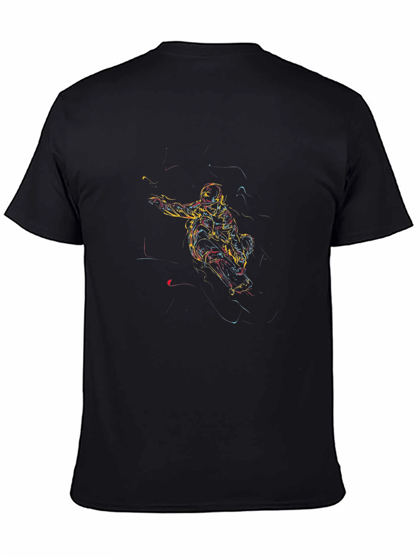Black Abstract Athlete Graphic Tee - Black T-Shirt view 4
