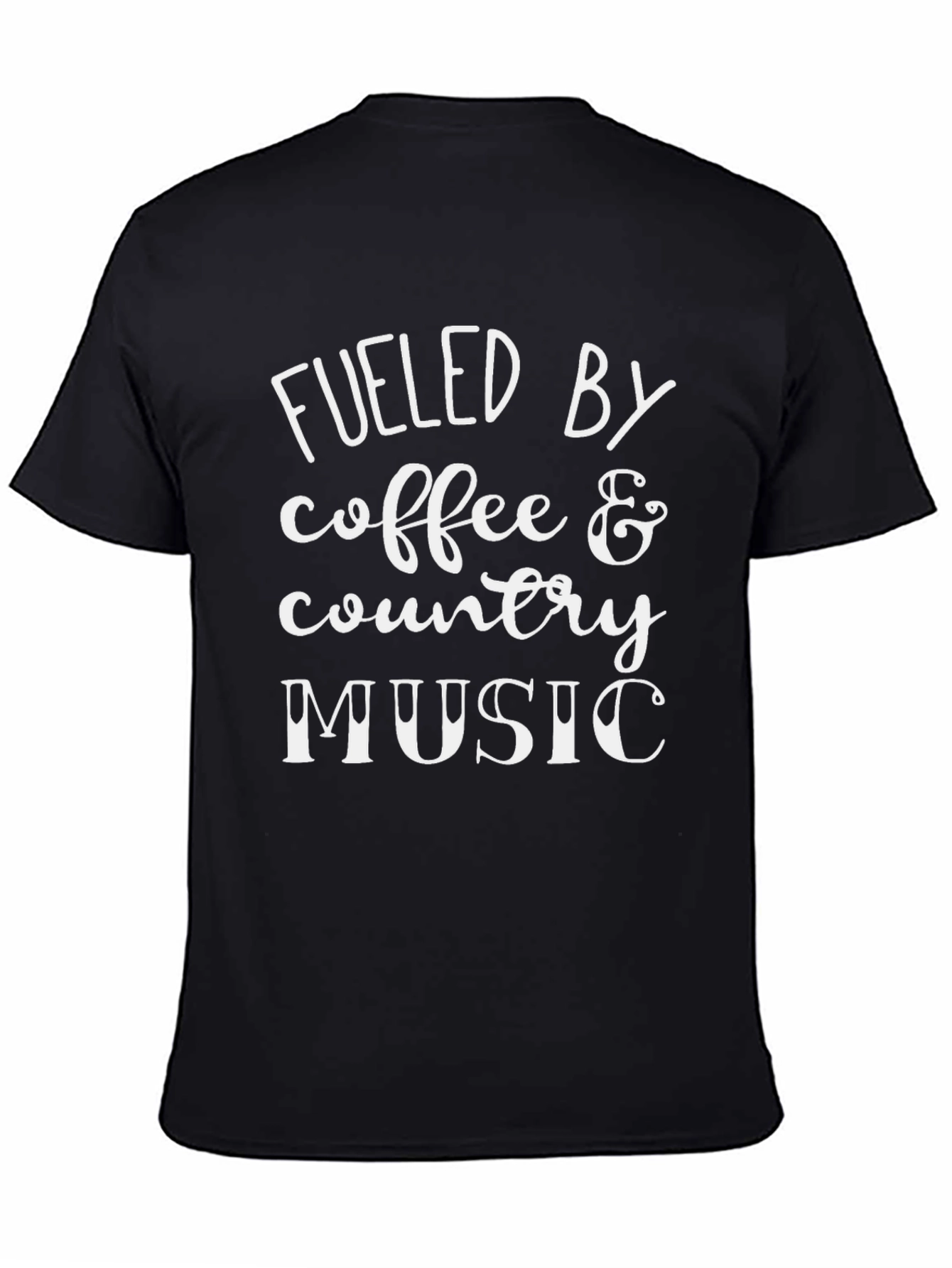 Black Fueled by Coffee & Country Music T-Shirt view 4