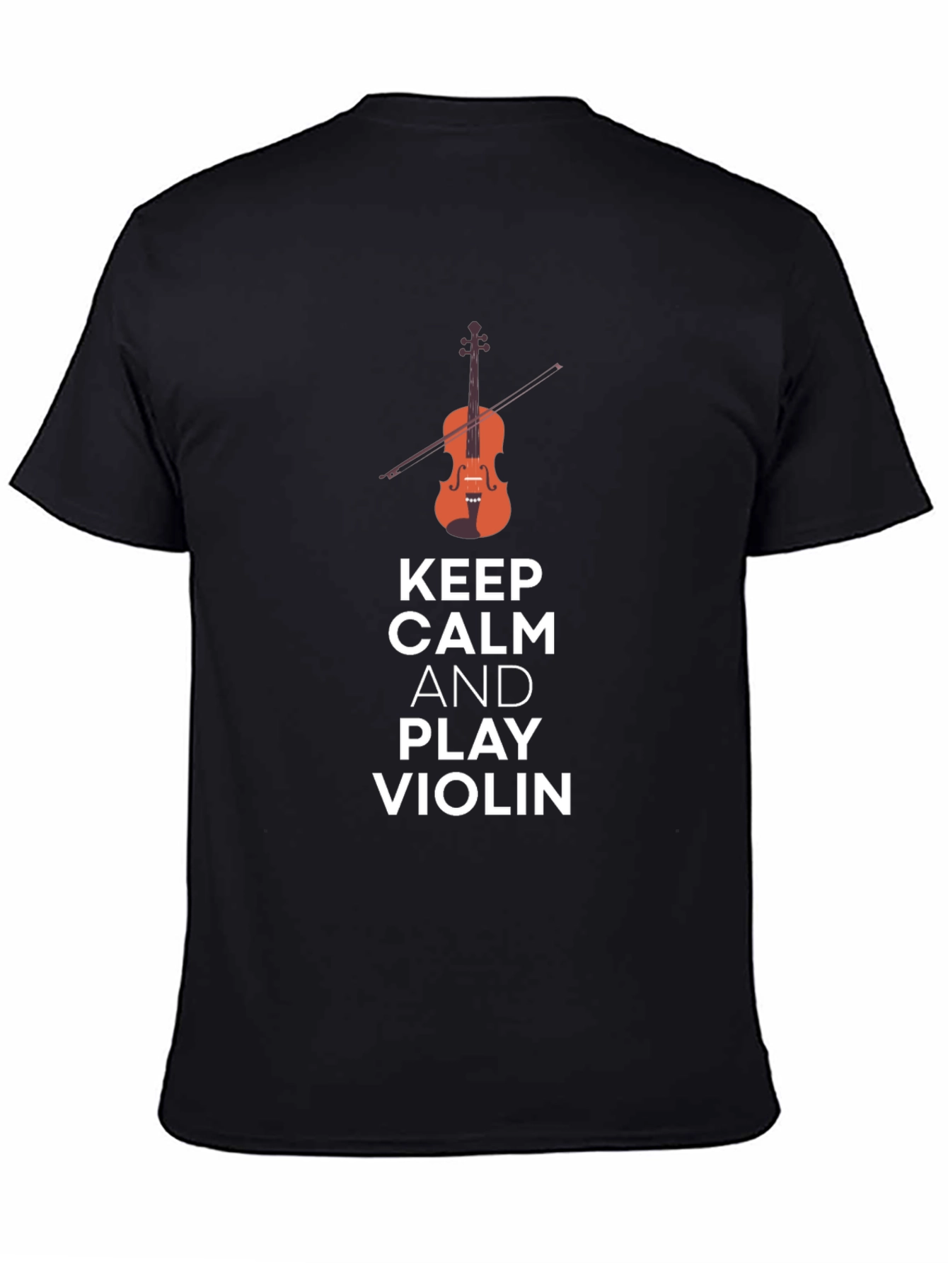 Black Keep Calm and Play Violin Graphic Tee - Black view 4
