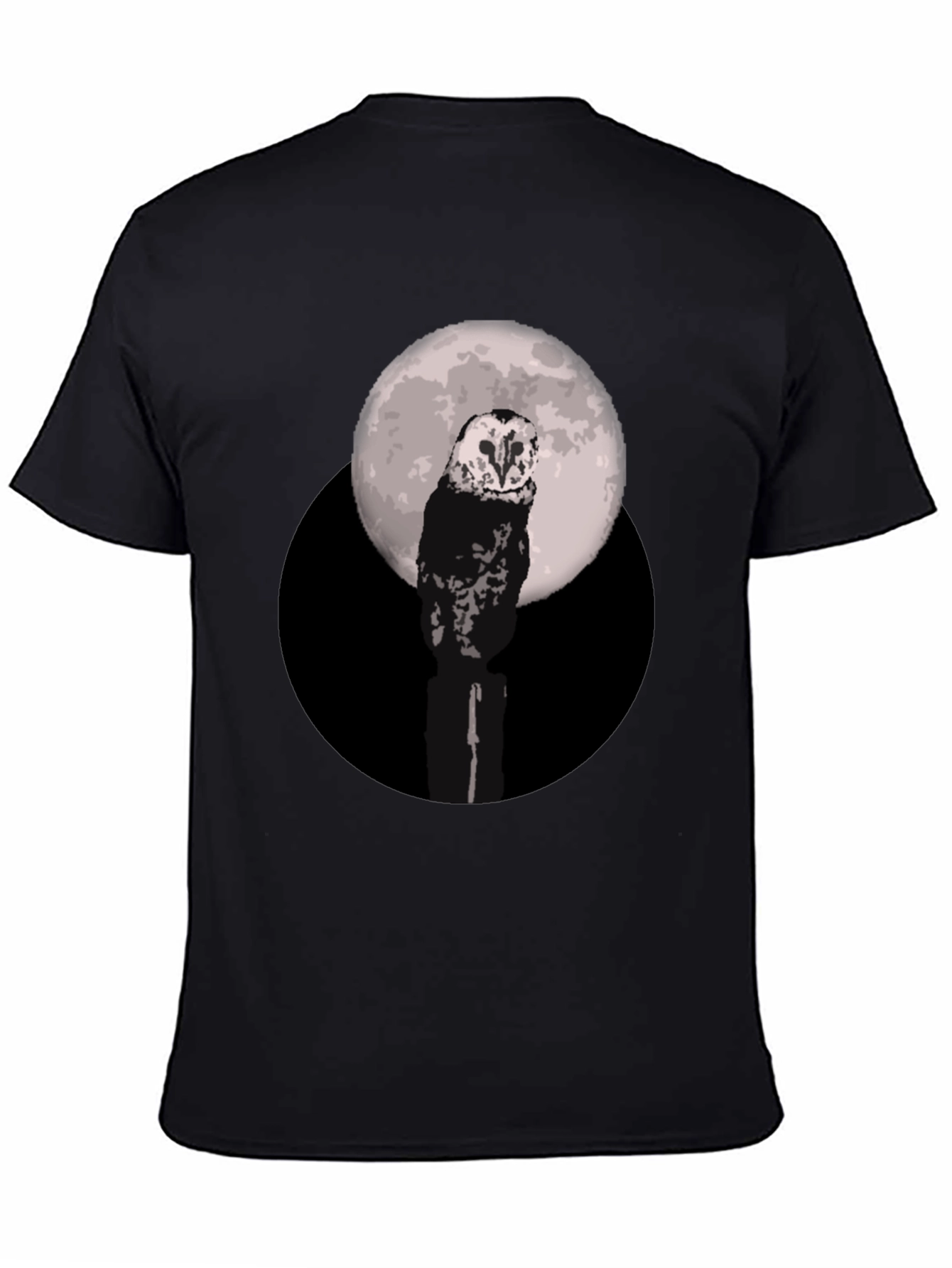 Black Owl Moon Graphic Tee - Black Cotton Blend view 4
