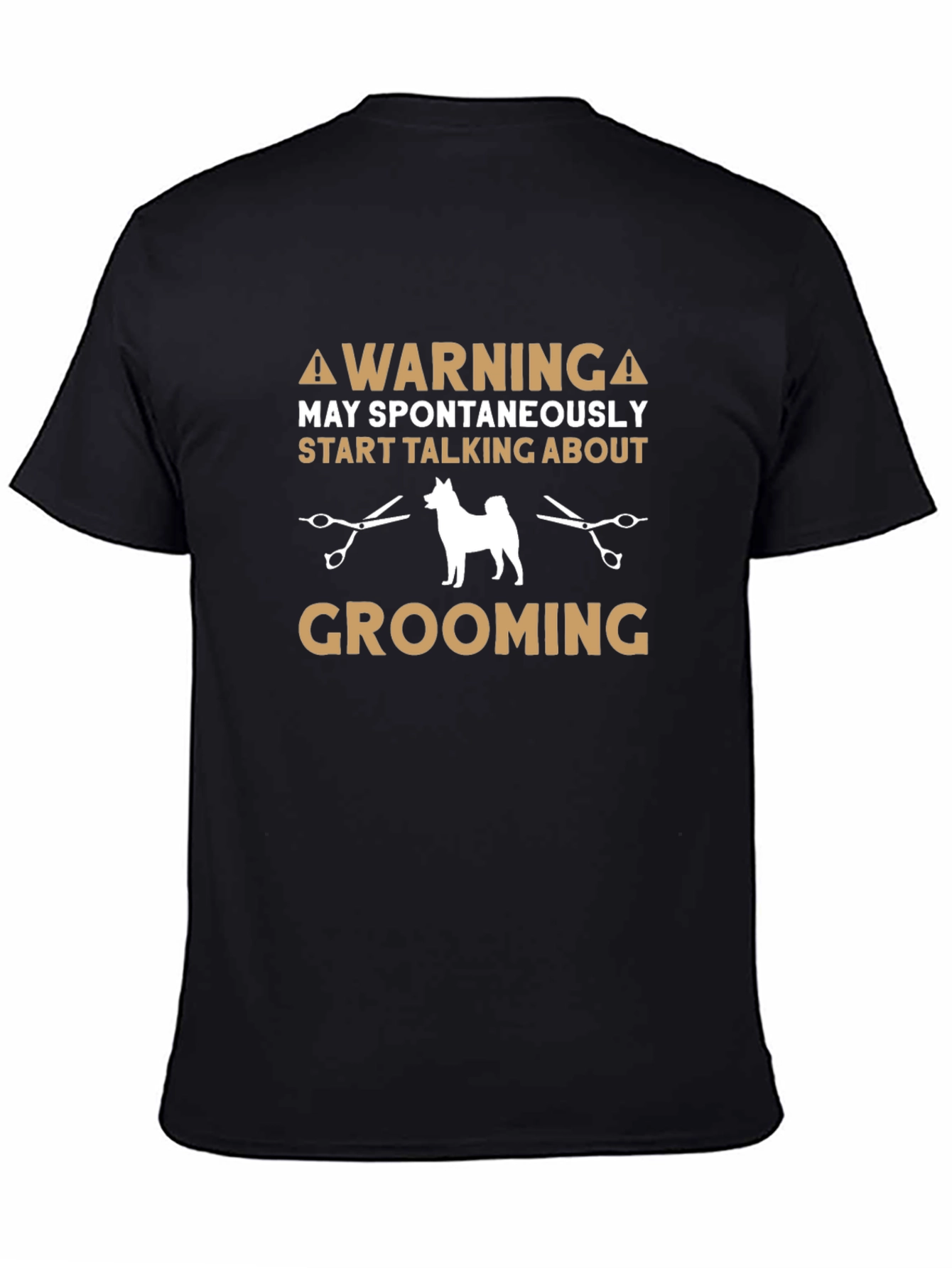 Black Dog Grooming Warning T-Shirt view 4
