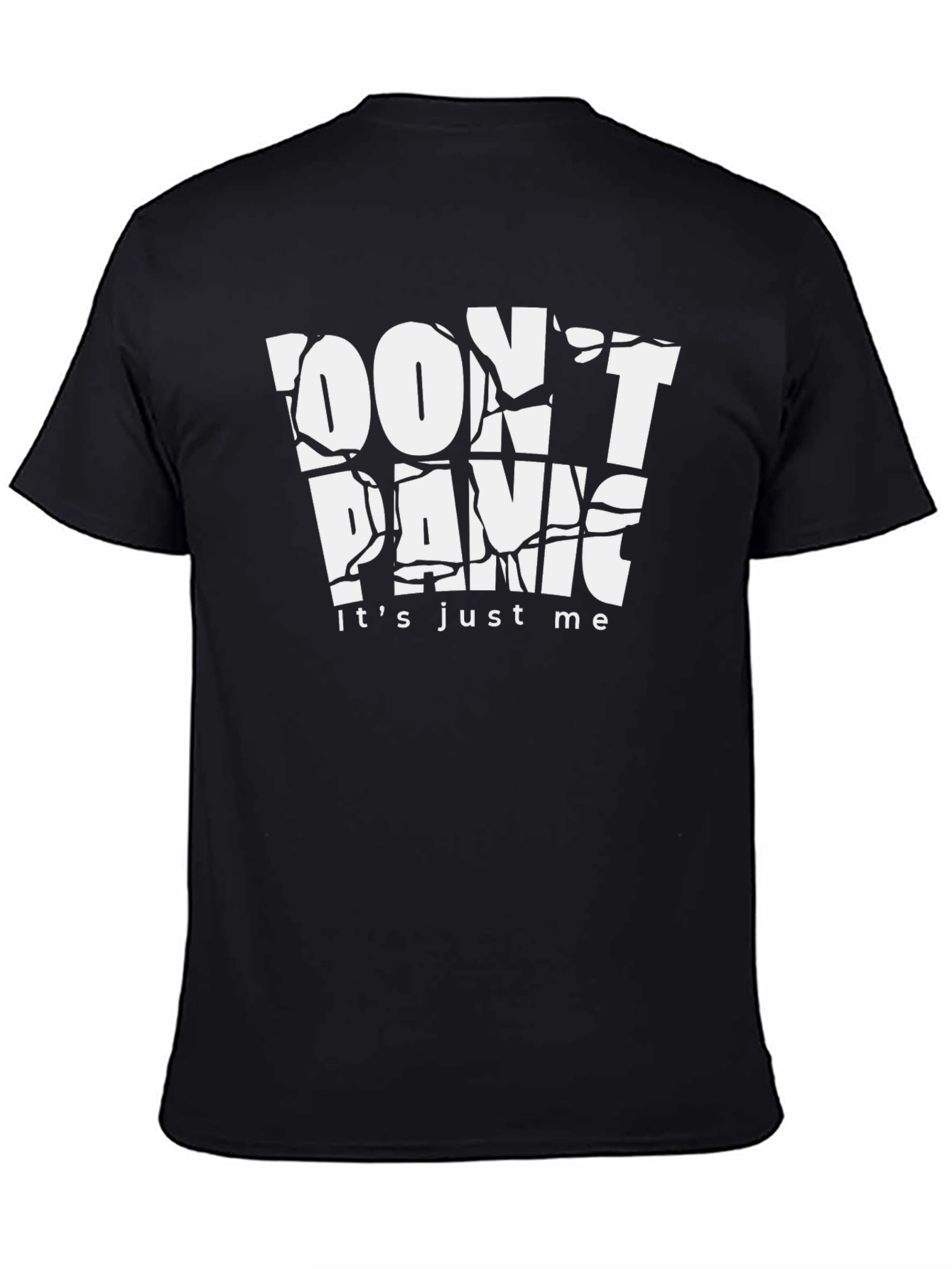 Black Don't Panic T-Shirt - Funny Graphic Tee view 4