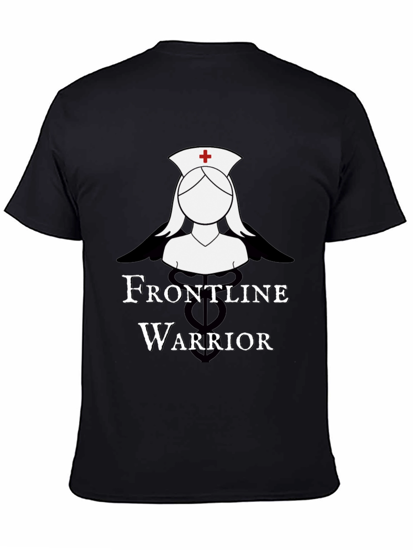 Black Frontline Warrior Nurse T-Shirt view 4