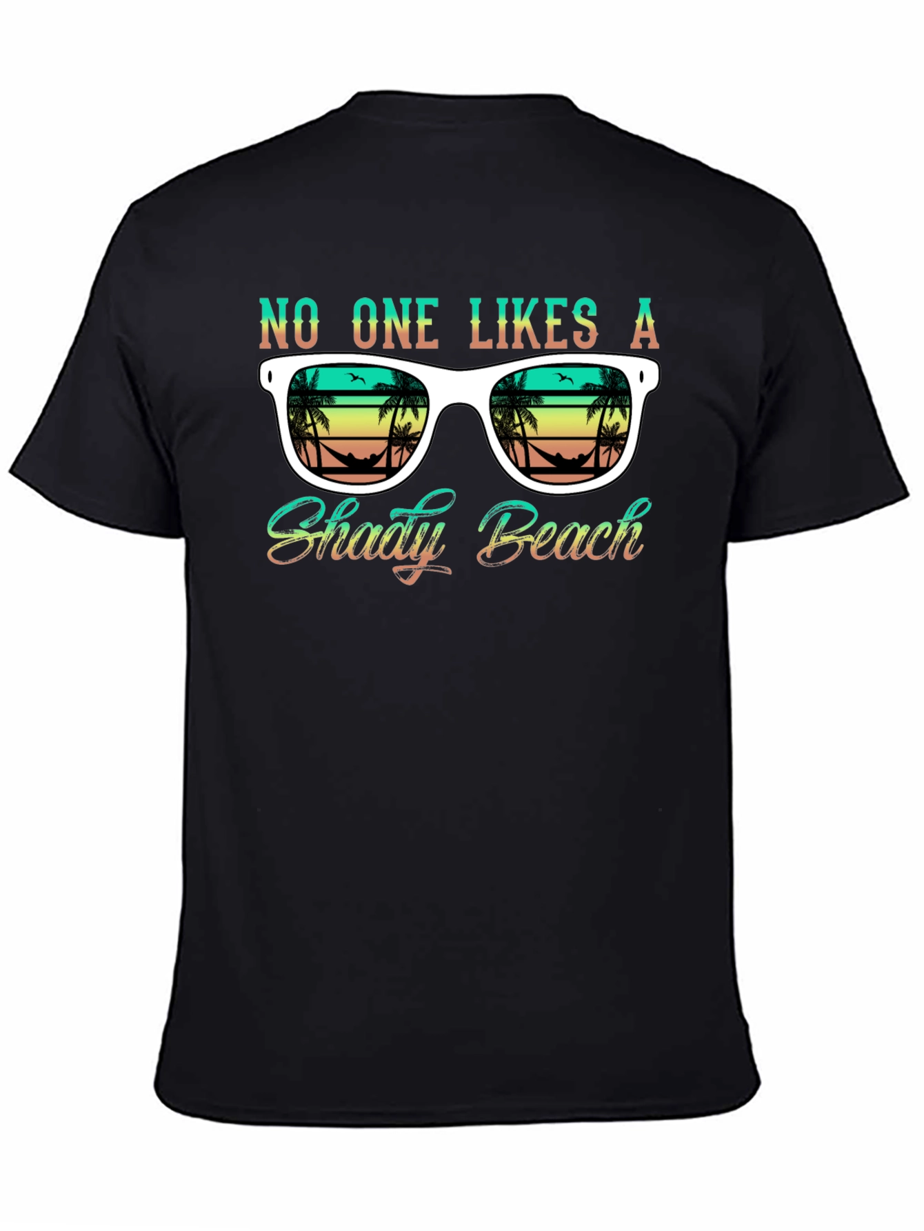 Black Shady Beach Sunglasses Graphic T-Shirt view 4