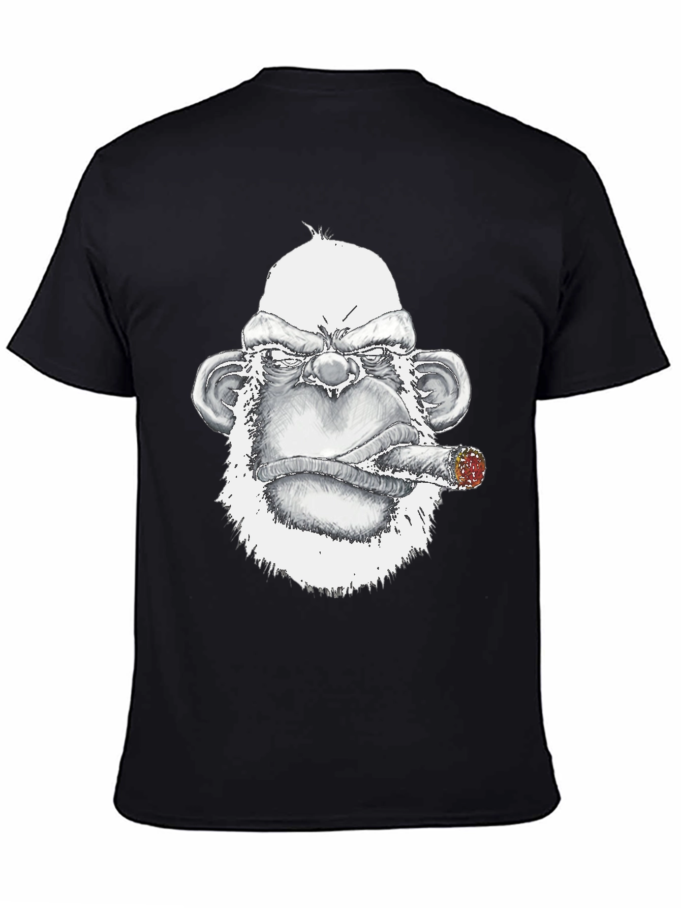 Black Grumpy Gorilla Tee: Bold Graphic Print view 4