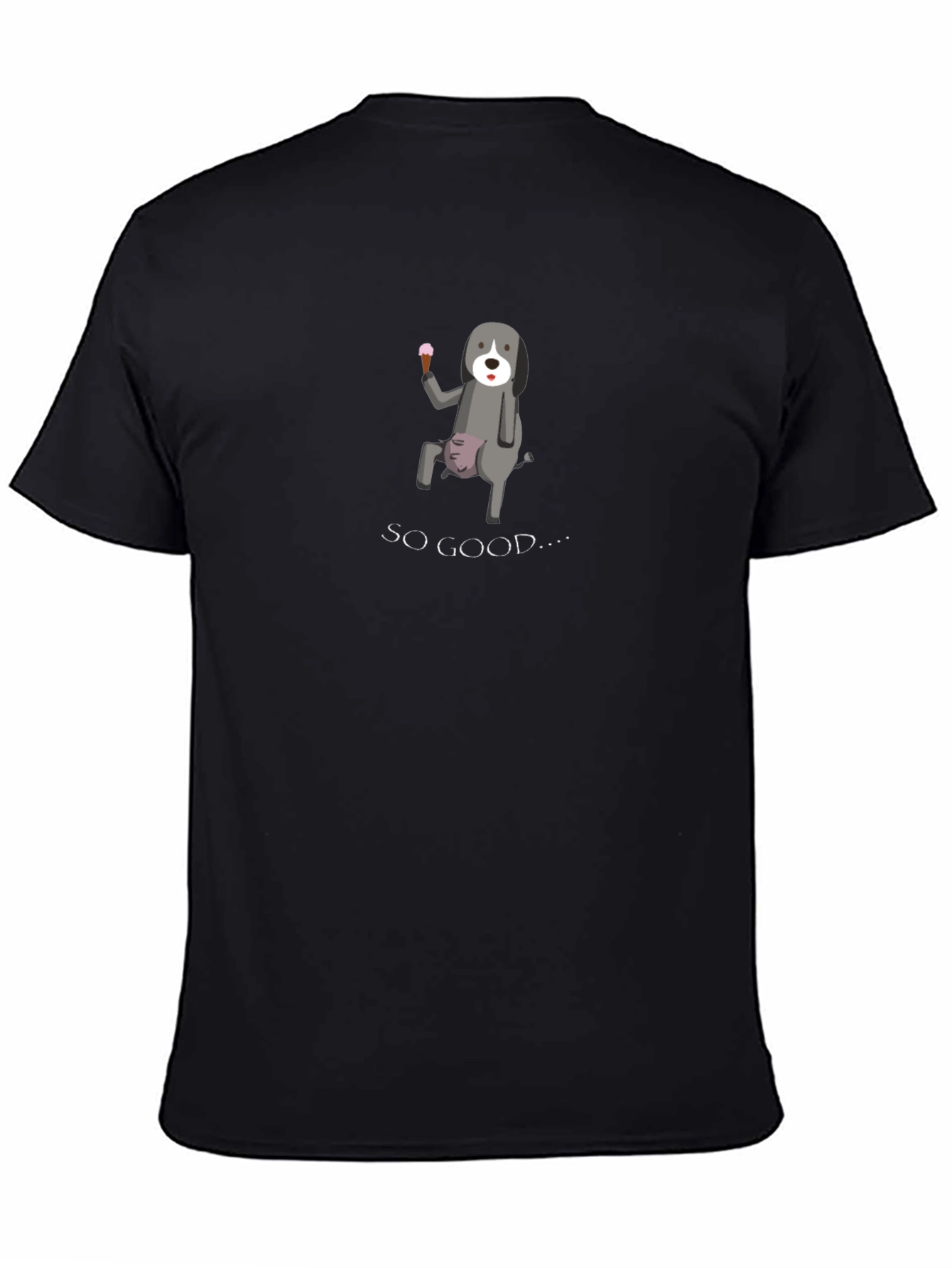 Black Funny Dog Ice Cream Graphic Tee view 4