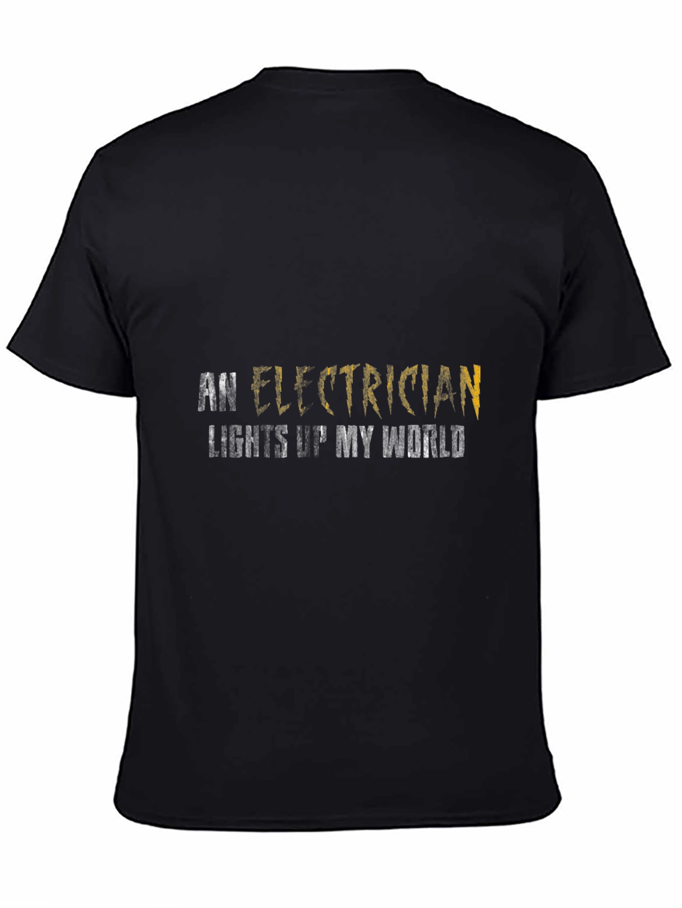 Black Electrician Lights Up My World T-Shirt view 4