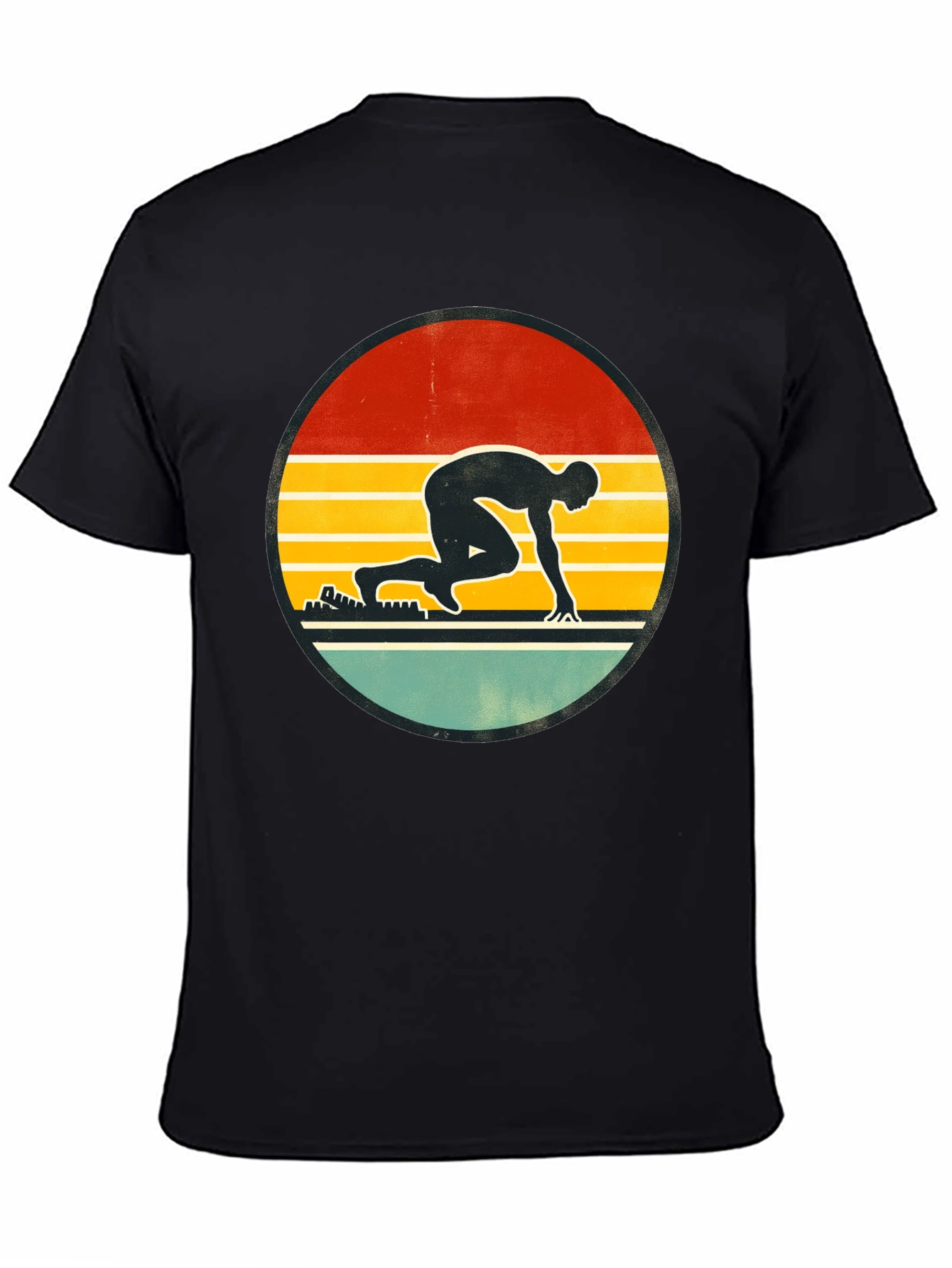 Black Retro Runner Graphic T-Shirt view 4