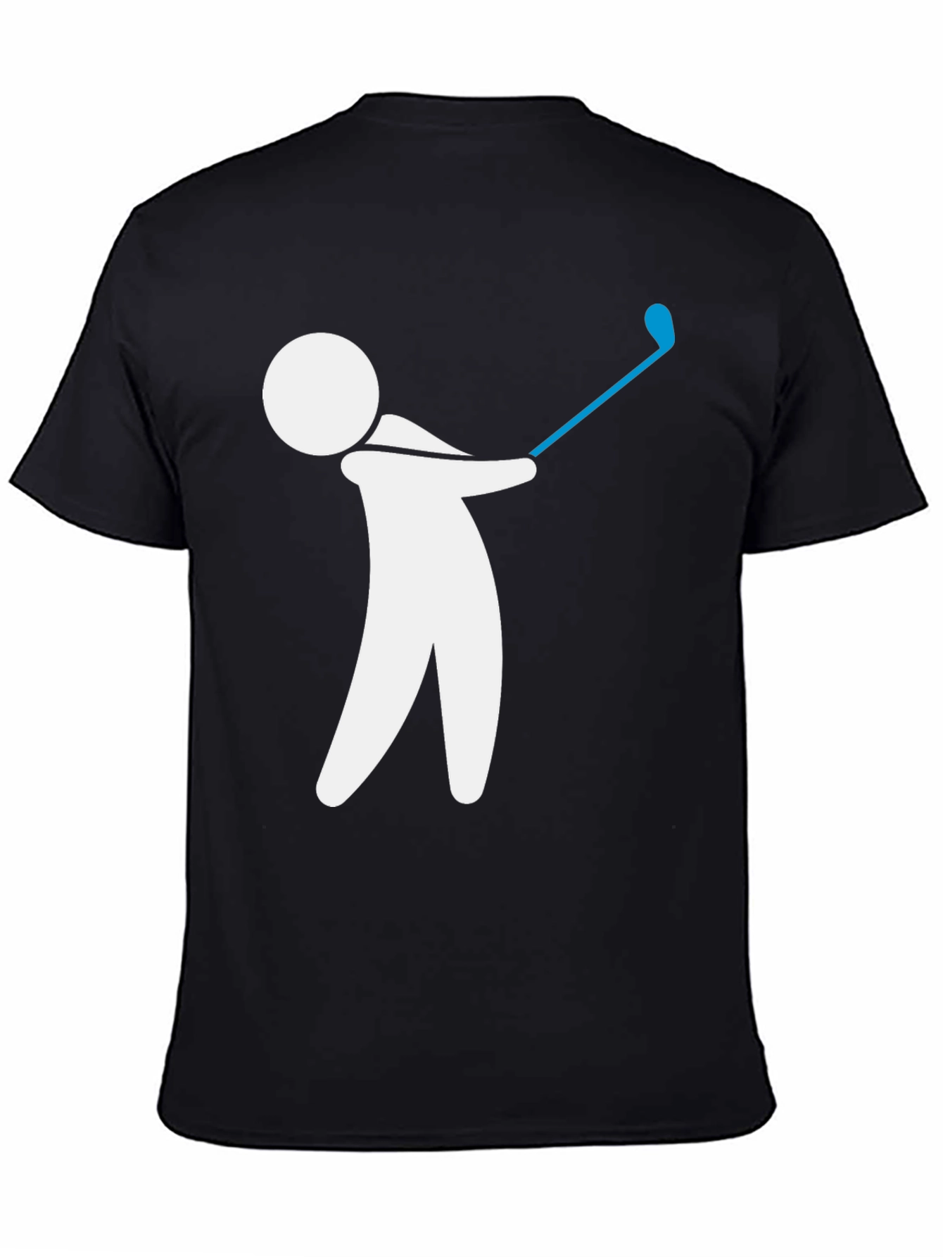 Black Golf Swing Graphic Tee - Black Cotton T-Shirt view 4