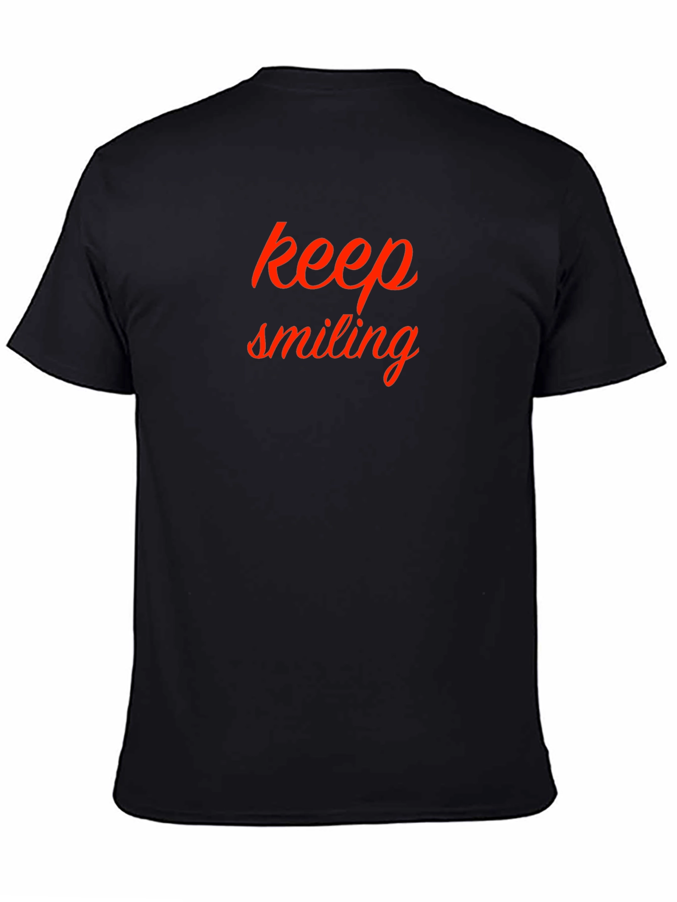 Black Keep Smiling Black Cotton Tee view 4