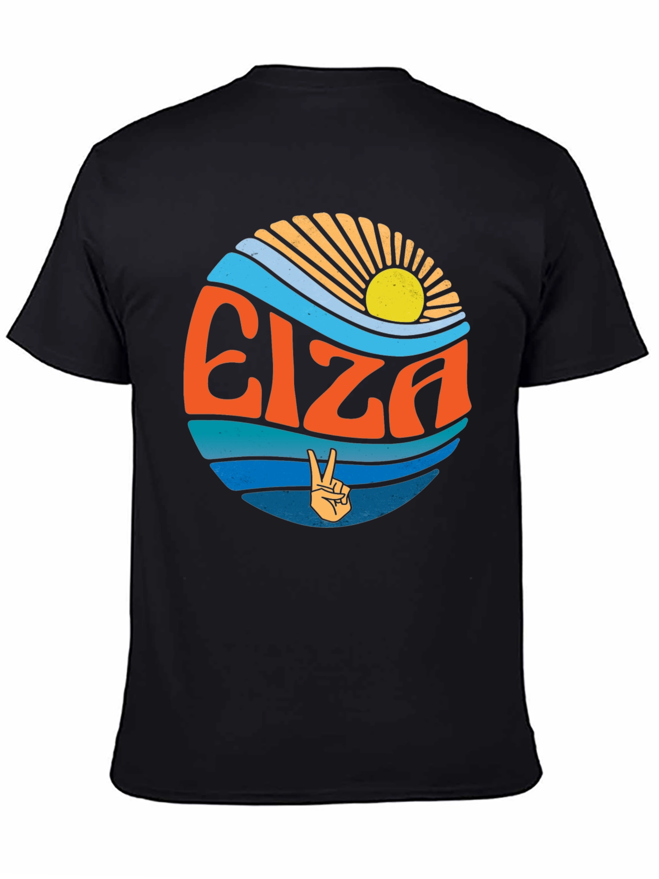 Black Elza Retro Graphic Tee - Peace & Sunshine view 4