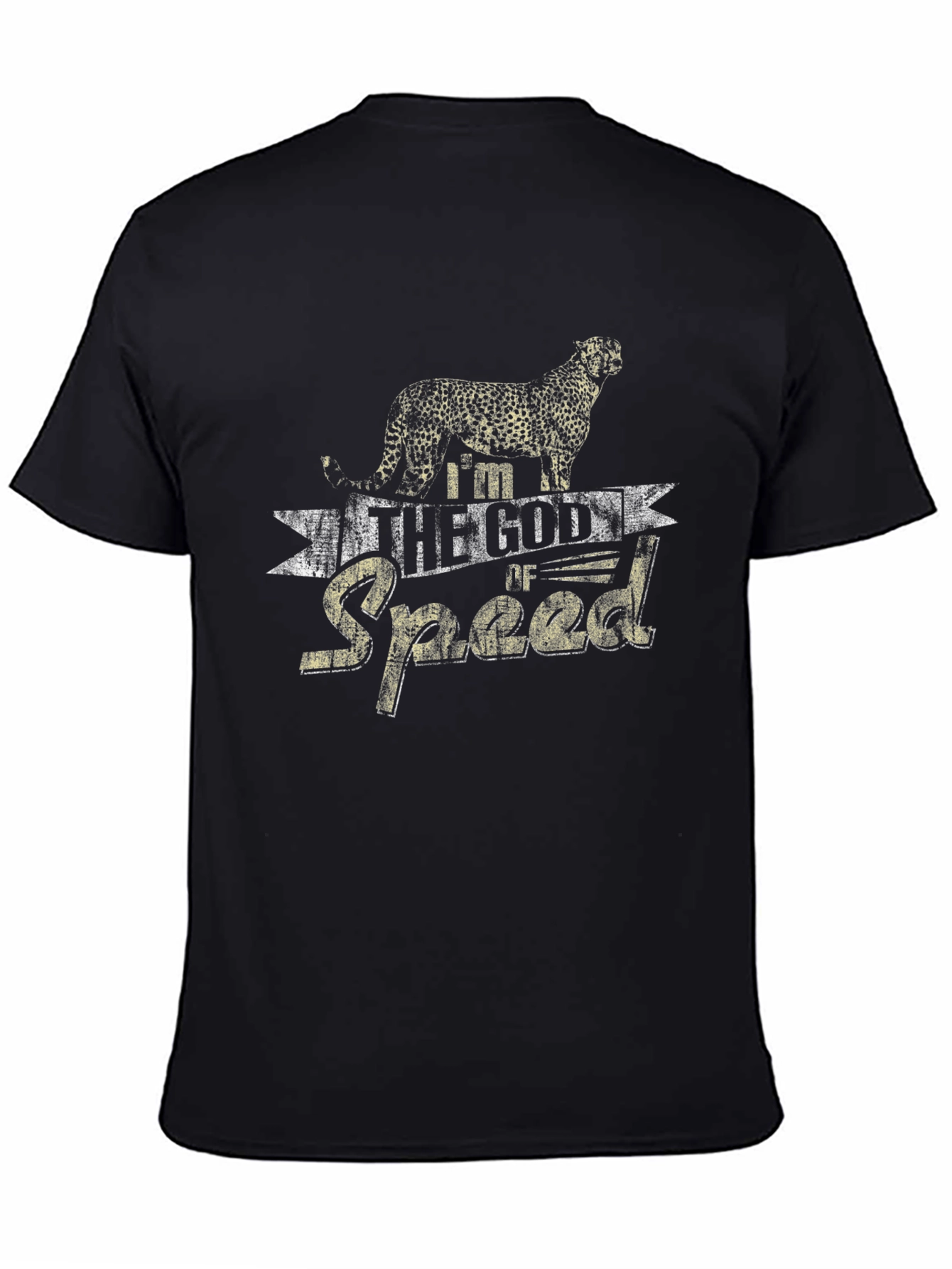Black I'm the God of Speed Cheetah Graphic Tee view 4