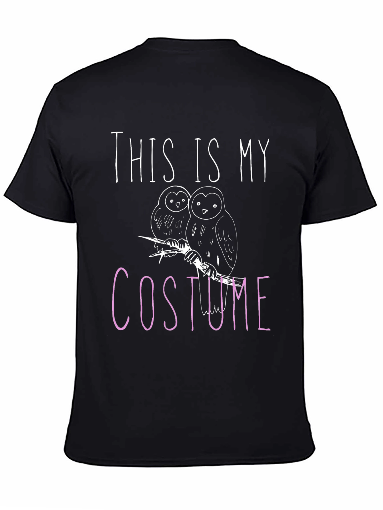 Black Owl Costume T-Shirt: Funny Halloween Tee view 4