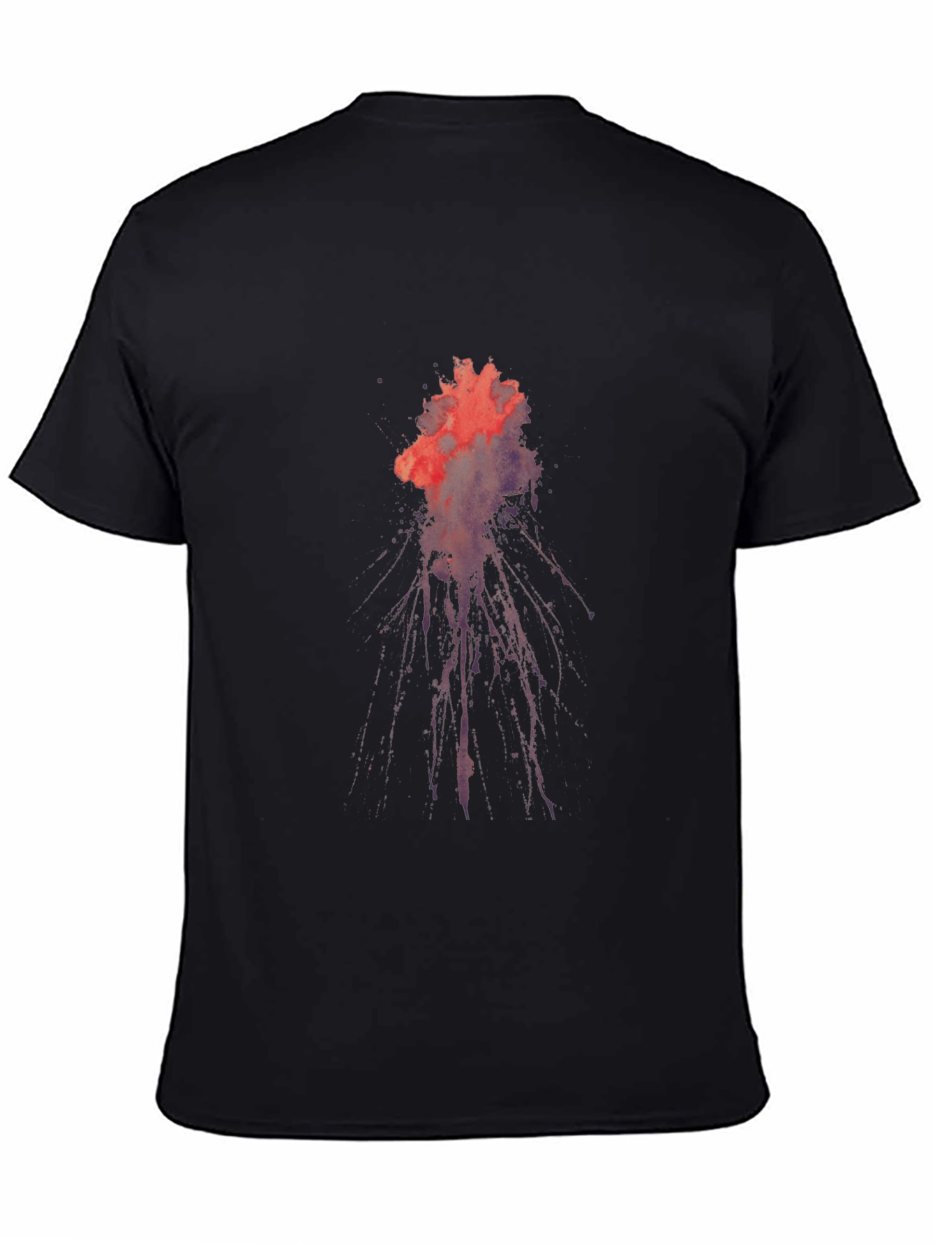 Black Abstract Splatter Graphic Tee - Black Cotton Comfort view 4