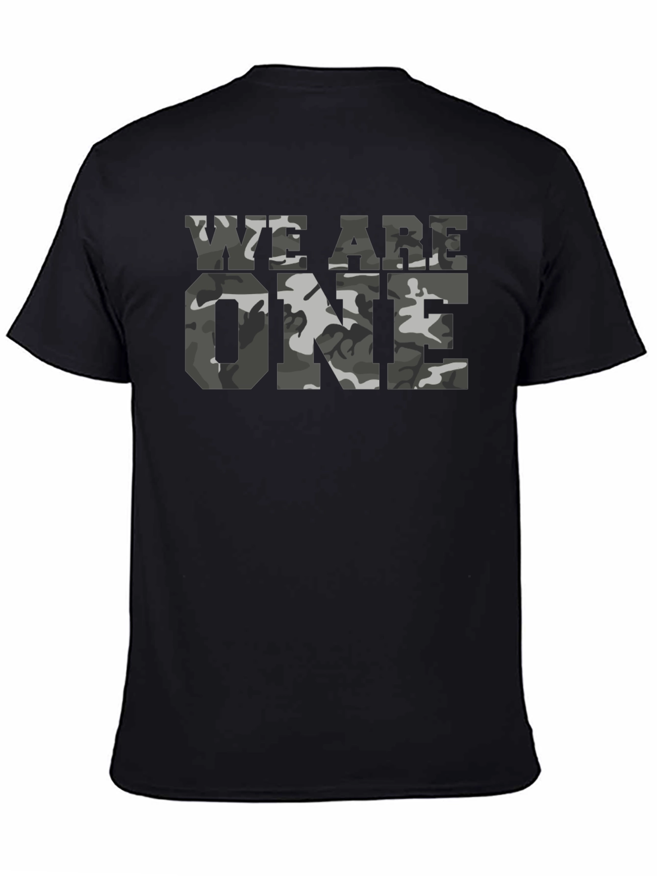 Black We Are One Camo Print T-Shirt - Black view 4