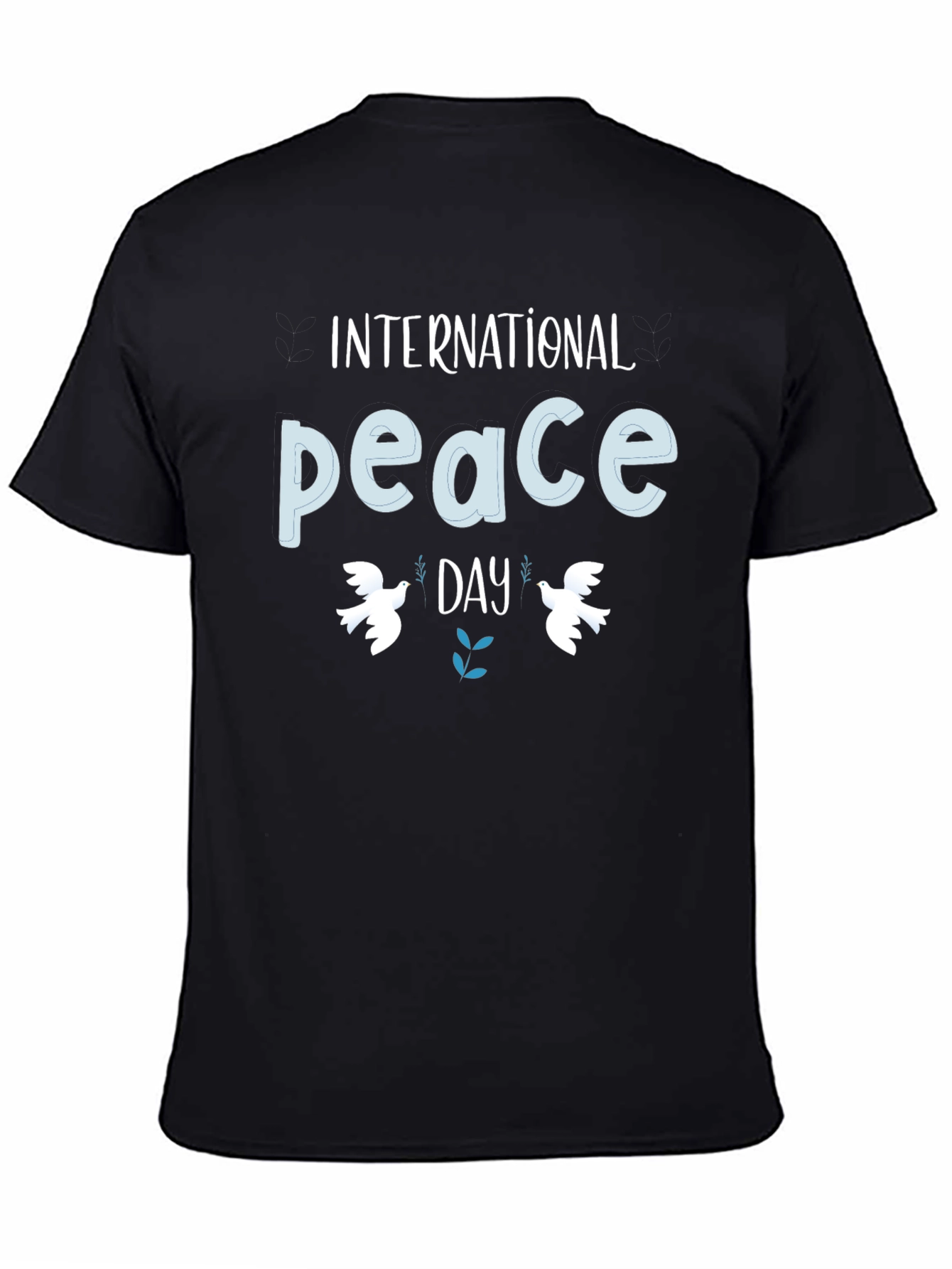 Black International Peace Day Black T-Shirt view 4