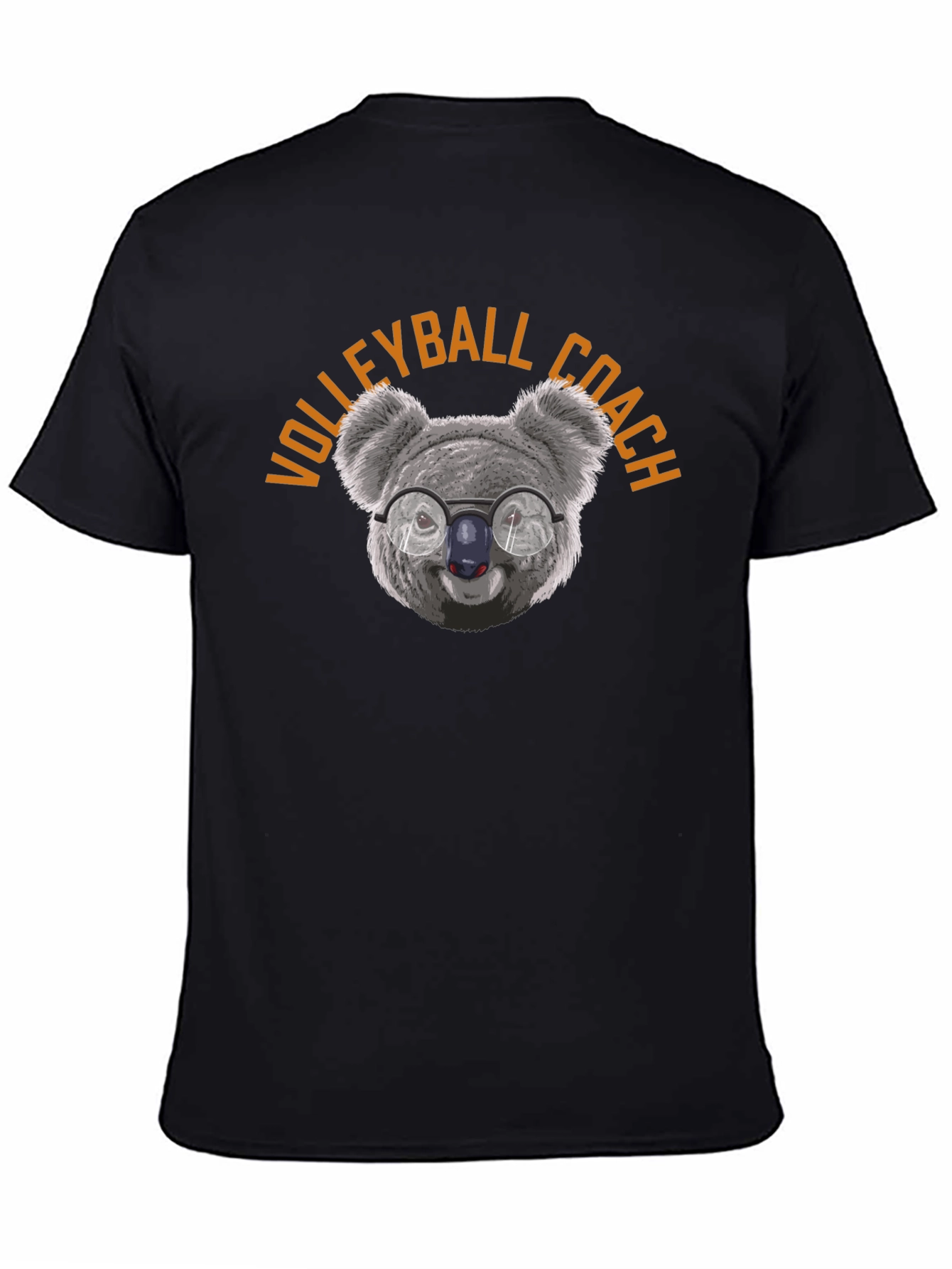 Black Volleyball Coach Koala T-Shirt view 4