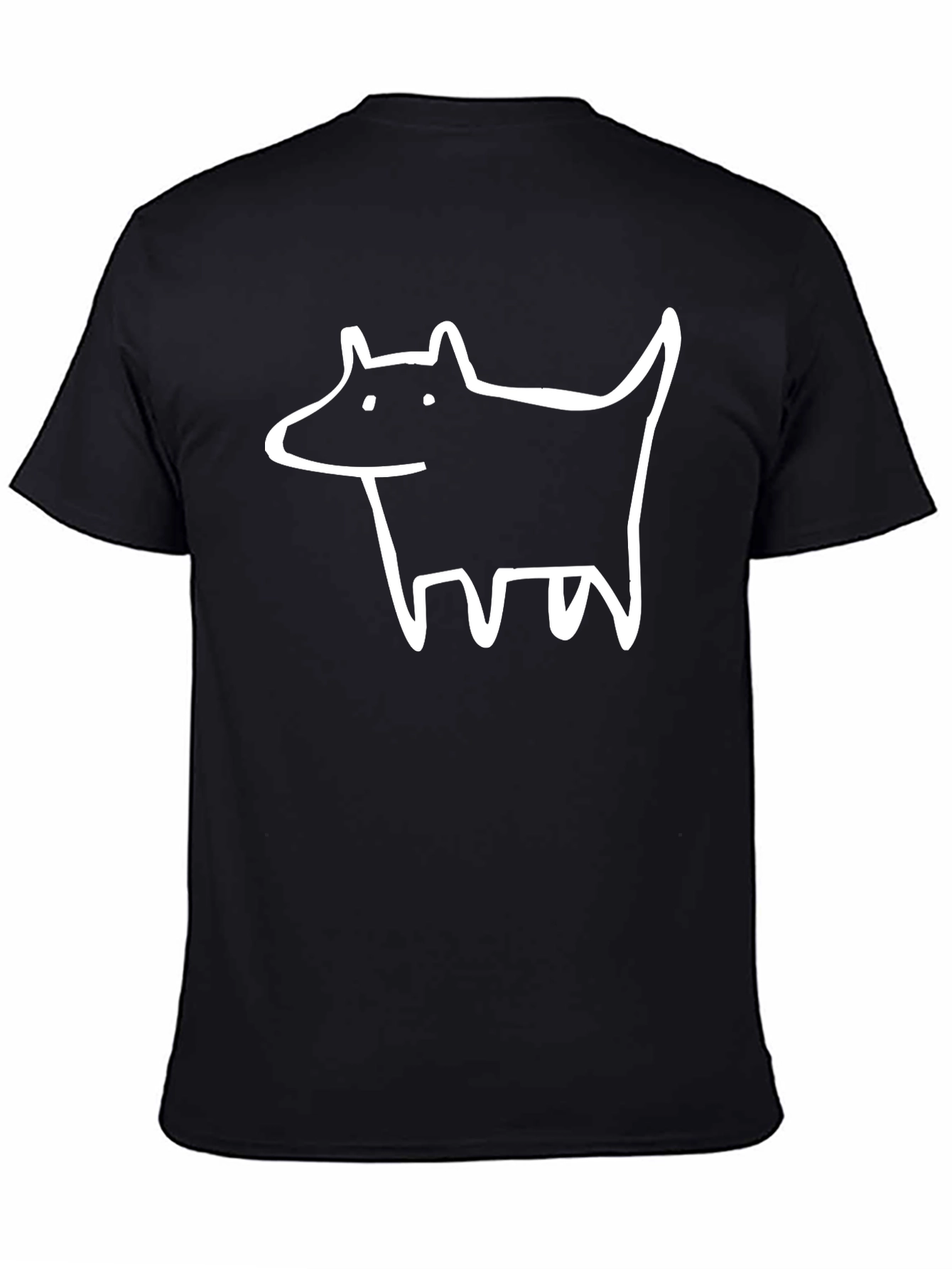 Black Dog Sketch Graphic Tee - Black Cotton view 4