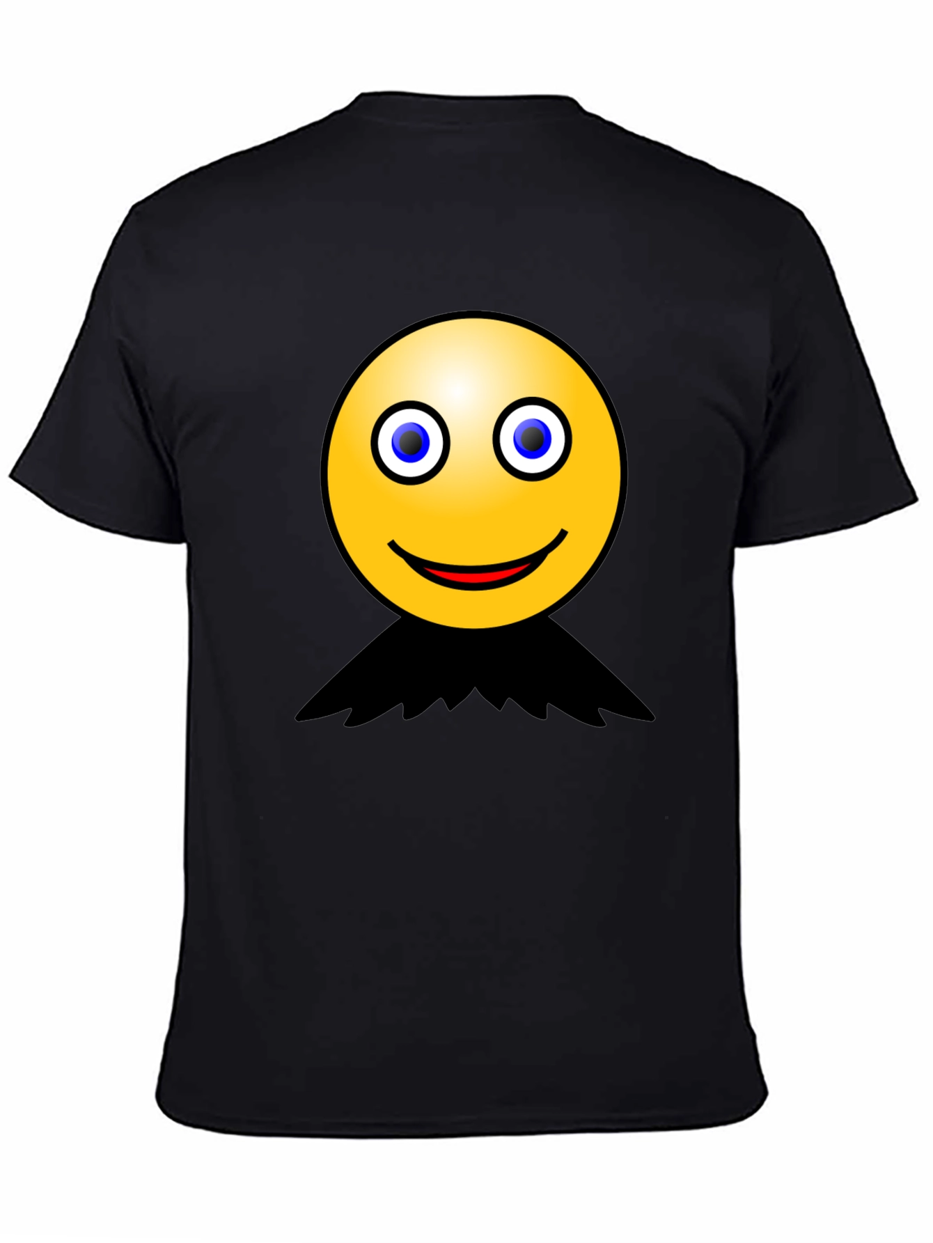 Black Smiley Face Graphic Black T-Shirt view 4