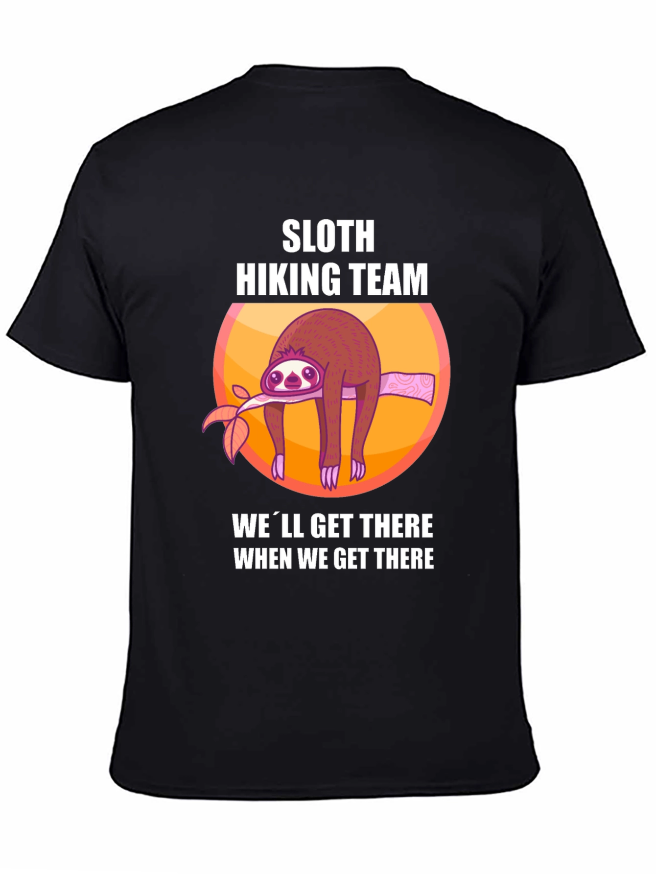 Black Sloth Hiking Team Graphic T-Shirt view 4