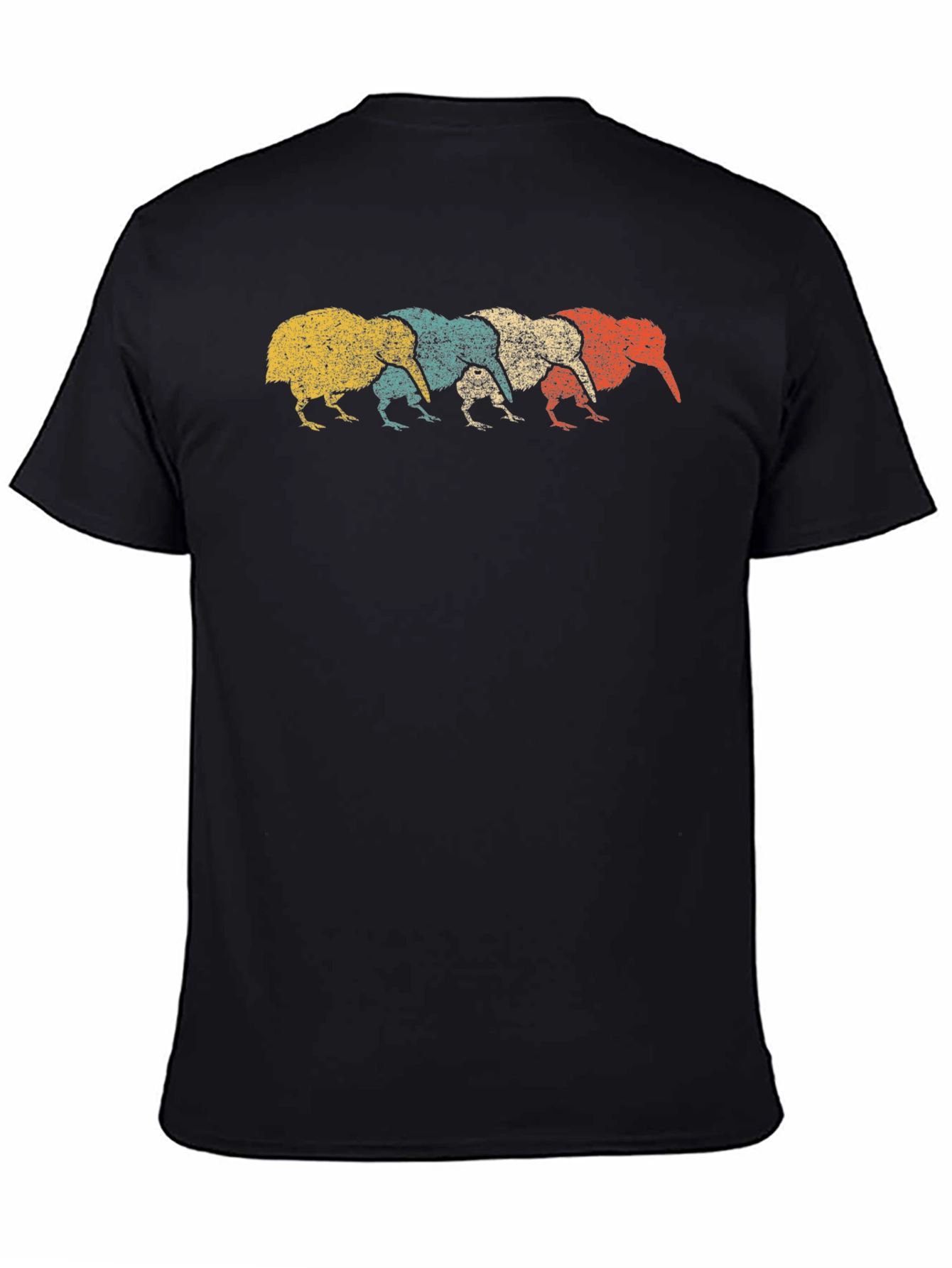 Black Retro Kiwi Bird Graphic Tee - Fun Novelty T-Shirt view 4