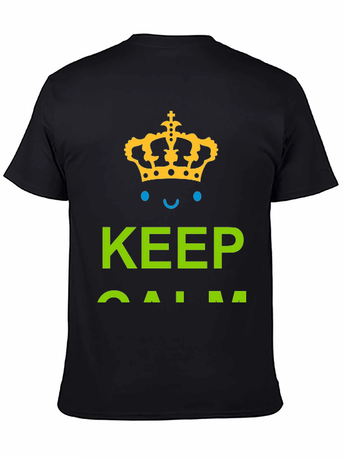 Black Keep Calm Graphic Tee - Black Cotton T-Shirt view 4