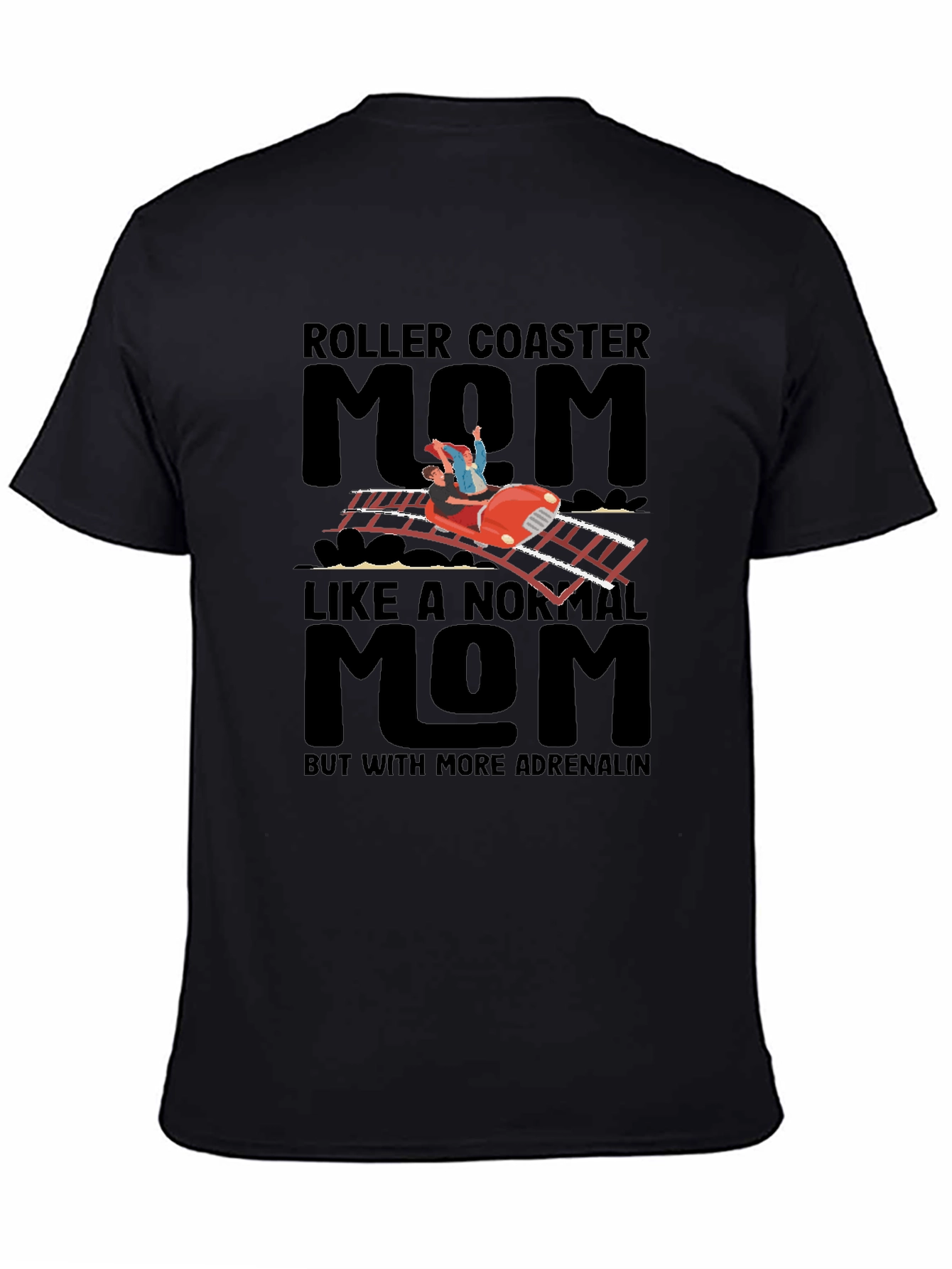 Black Roller Coaster Mom Graphic T-Shirt view 4