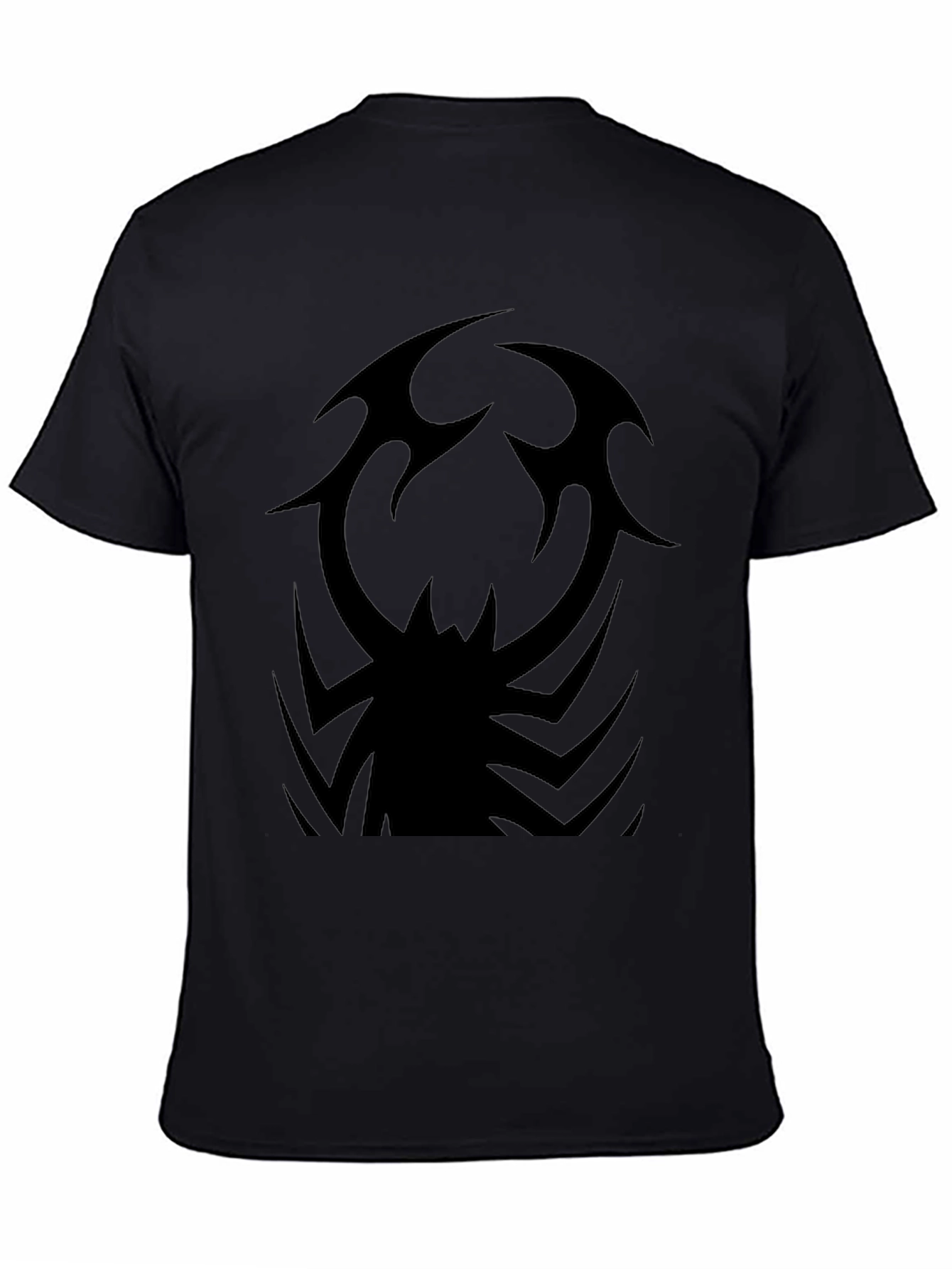 Black Tribal Spider Graphic Black T-Shirt view 4